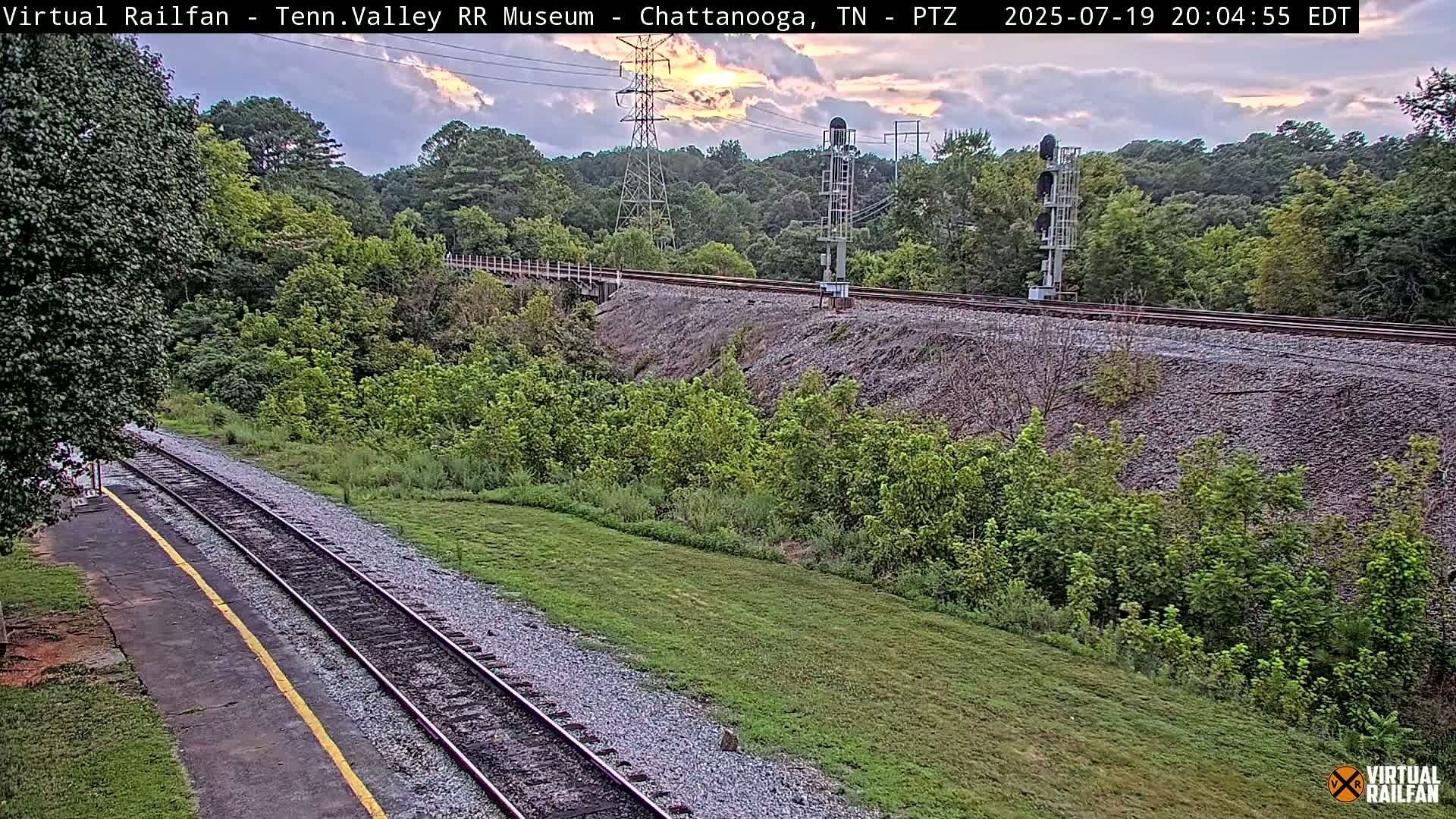Chattanooga Railroad Crossing from Tennessee Railroad Museum Live Cam - Chattanooga, Hamilton, Tennessee, USA