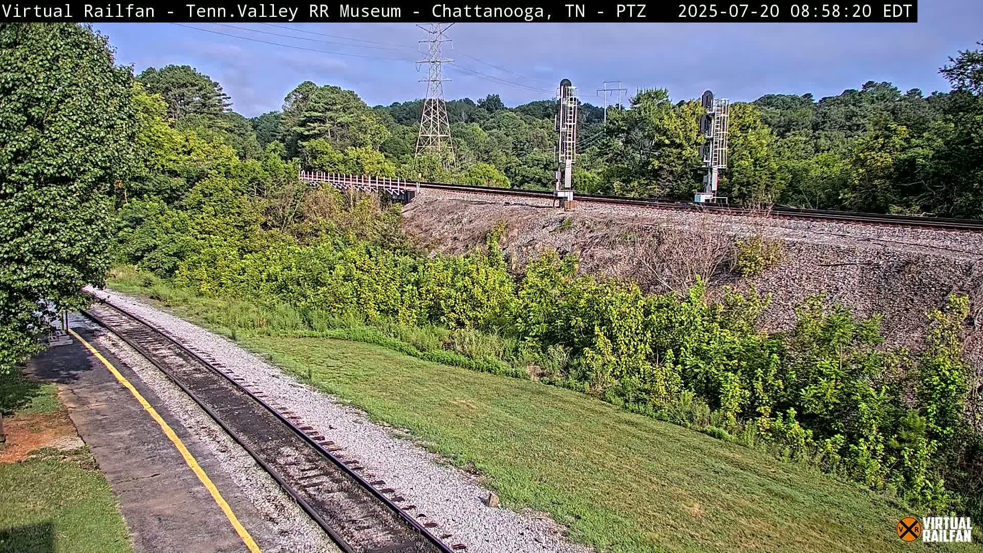 Chattanooga Railroad Crossing from Tennessee Railroad Museum Live Cam - Chattanooga, Hamilton, Tennessee, USA