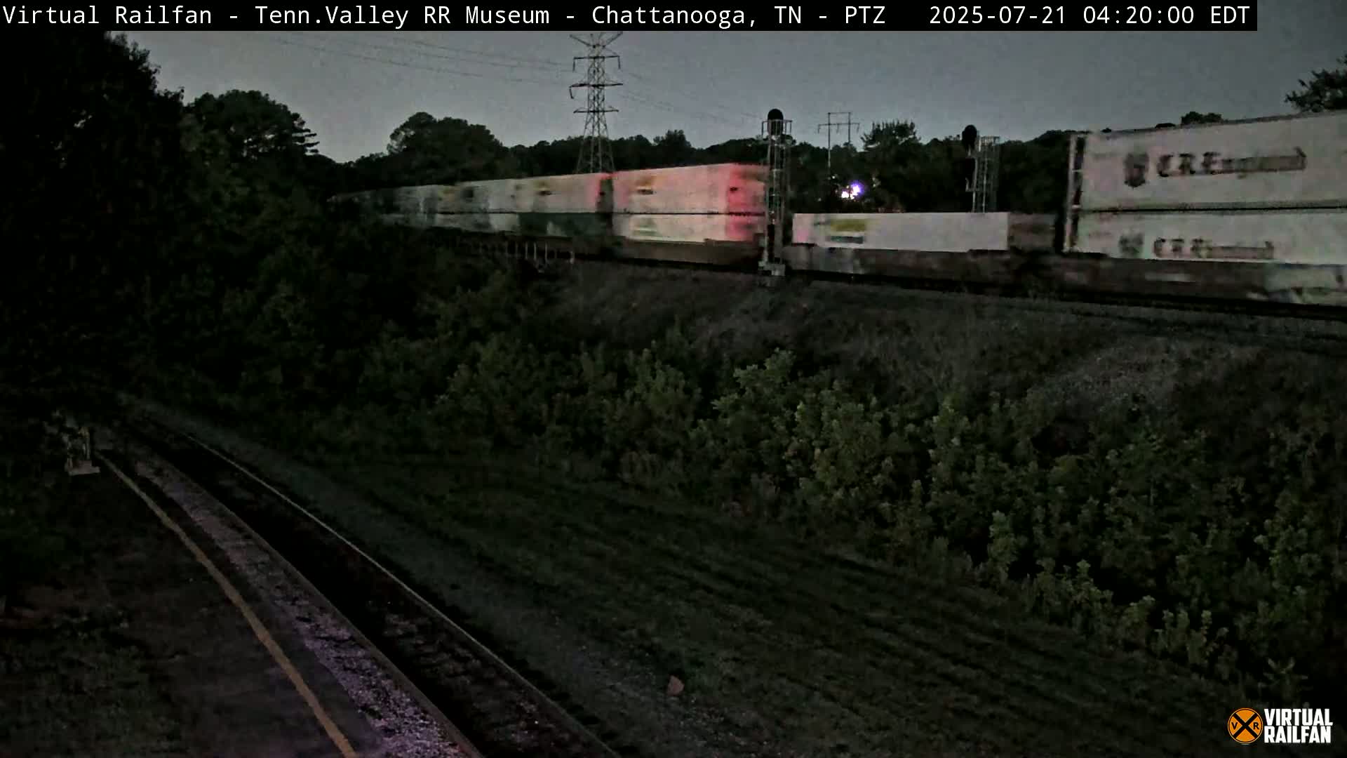 Chattanooga Railroad Crossing from Tennessee Railroad Museum Live Cam - Chattanooga, Hamilton, Tennessee, USA