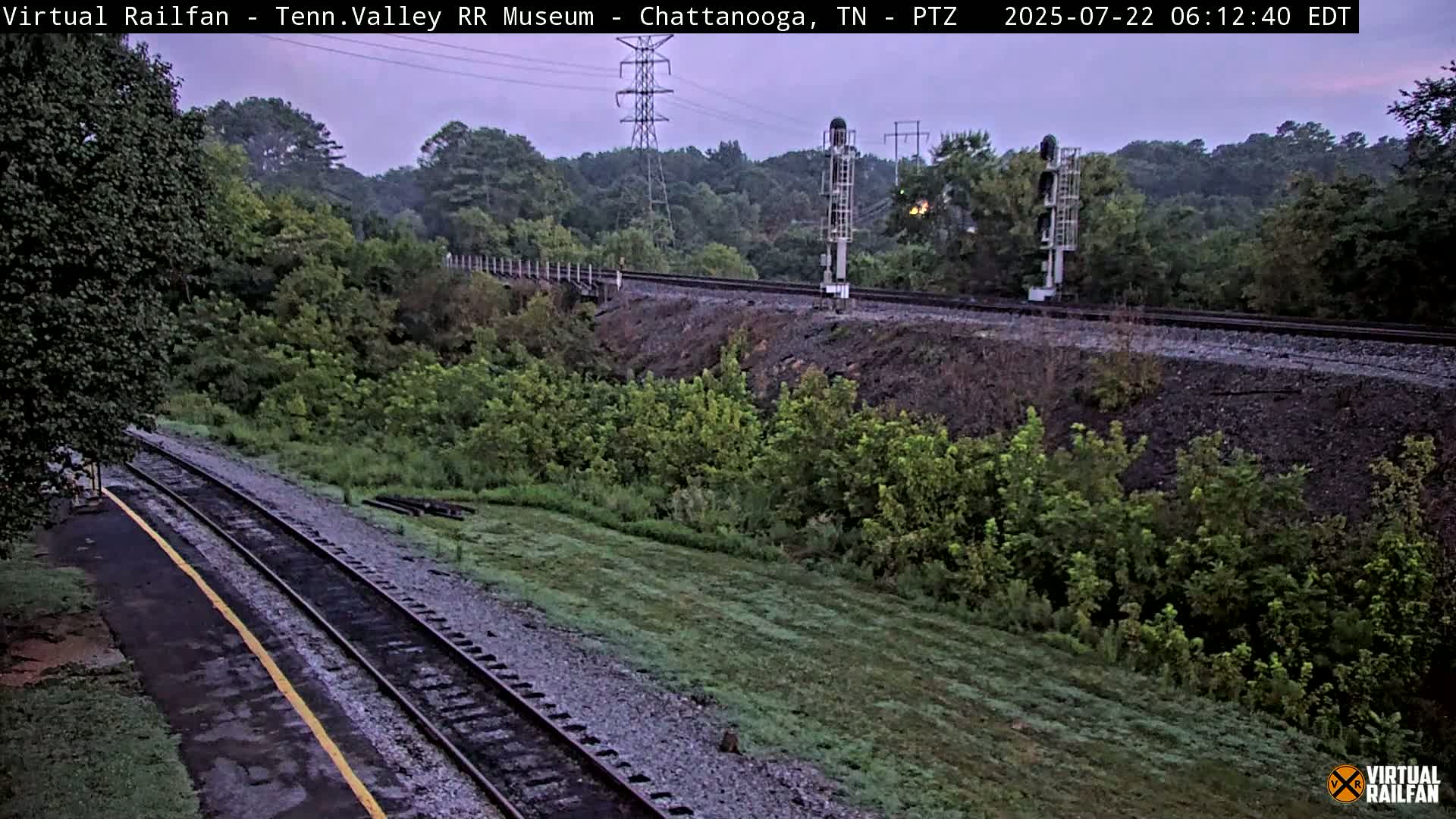 Chattanooga Railroad Crossing from Tennessee Railroad Museum Live Cam - Chattanooga, Hamilton, Tennessee, USA