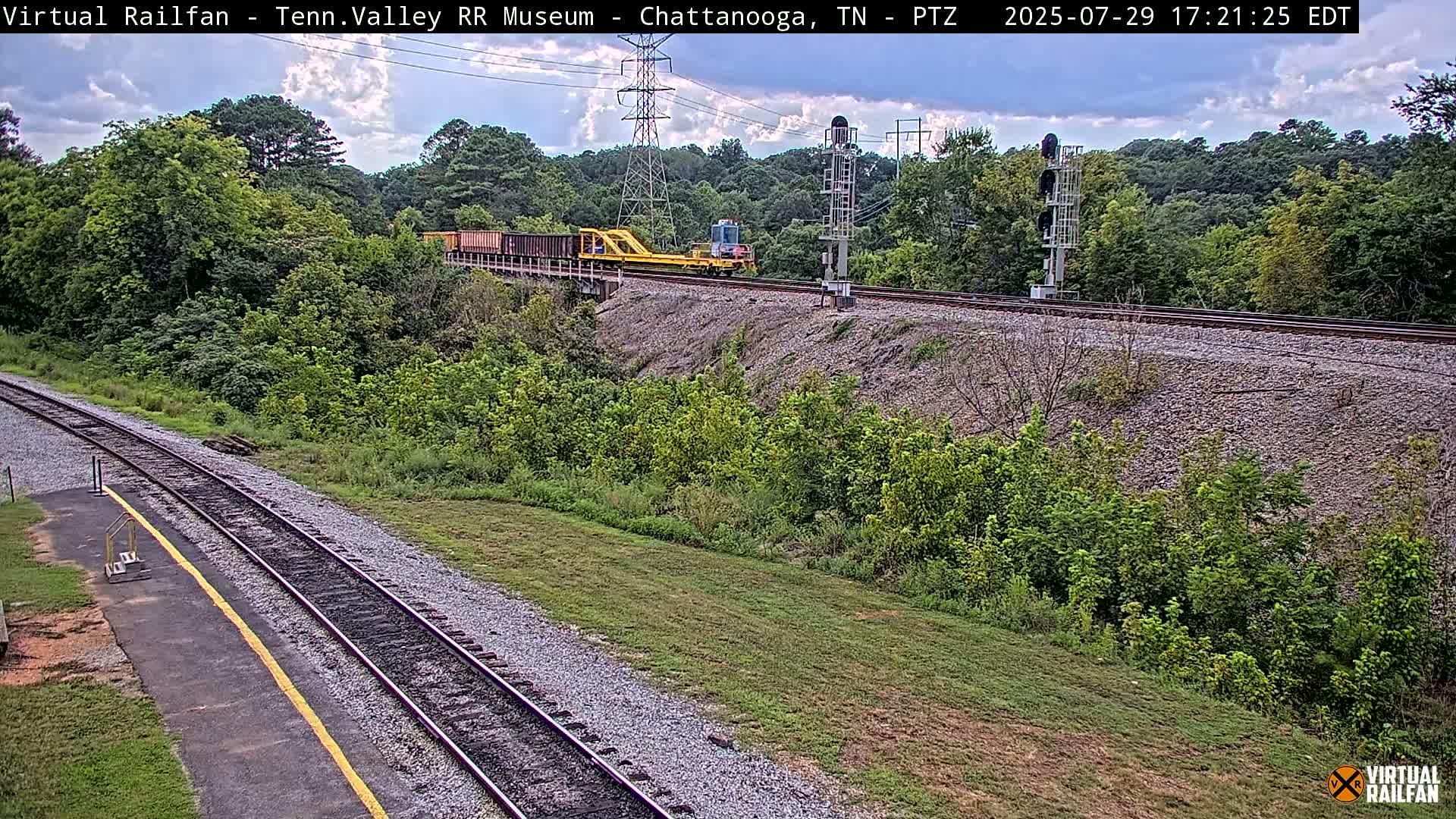 Chattanooga Railroad Crossing from Tennessee Railroad Museum Live Cam - Chattanooga, Hamilton, Tennessee, USA