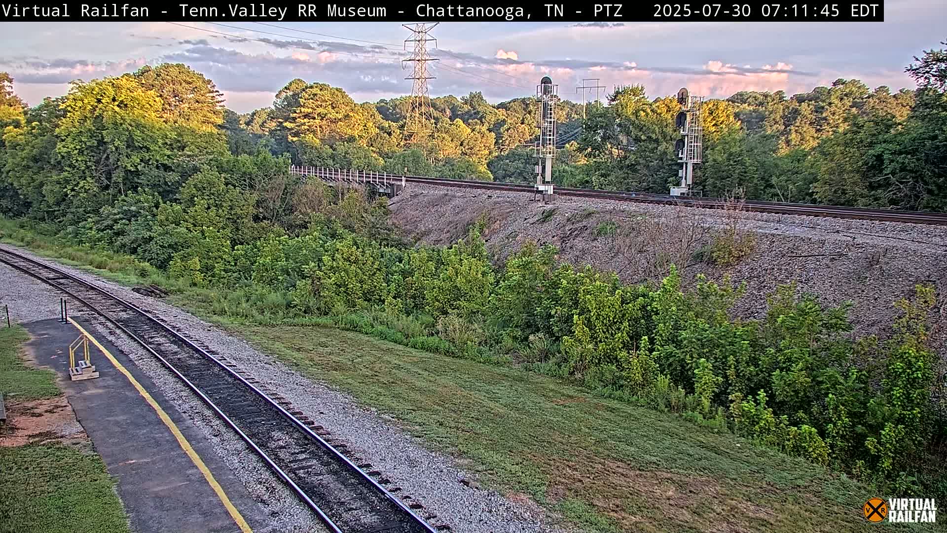 Chattanooga Railroad Crossing from Tennessee Railroad Museum Live Cam - Chattanooga, Hamilton, Tennessee, USA