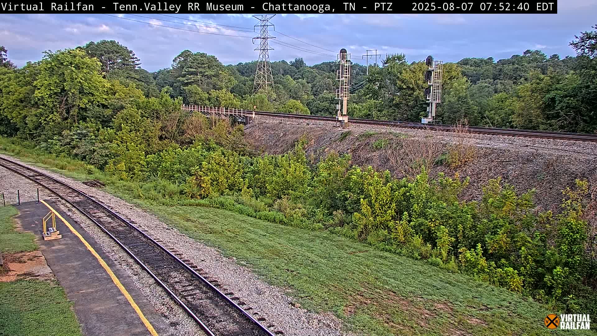 Chattanooga Railroad Crossing from Tennessee Railroad Museum Live Cam - Chattanooga, Hamilton, Tennessee, USA