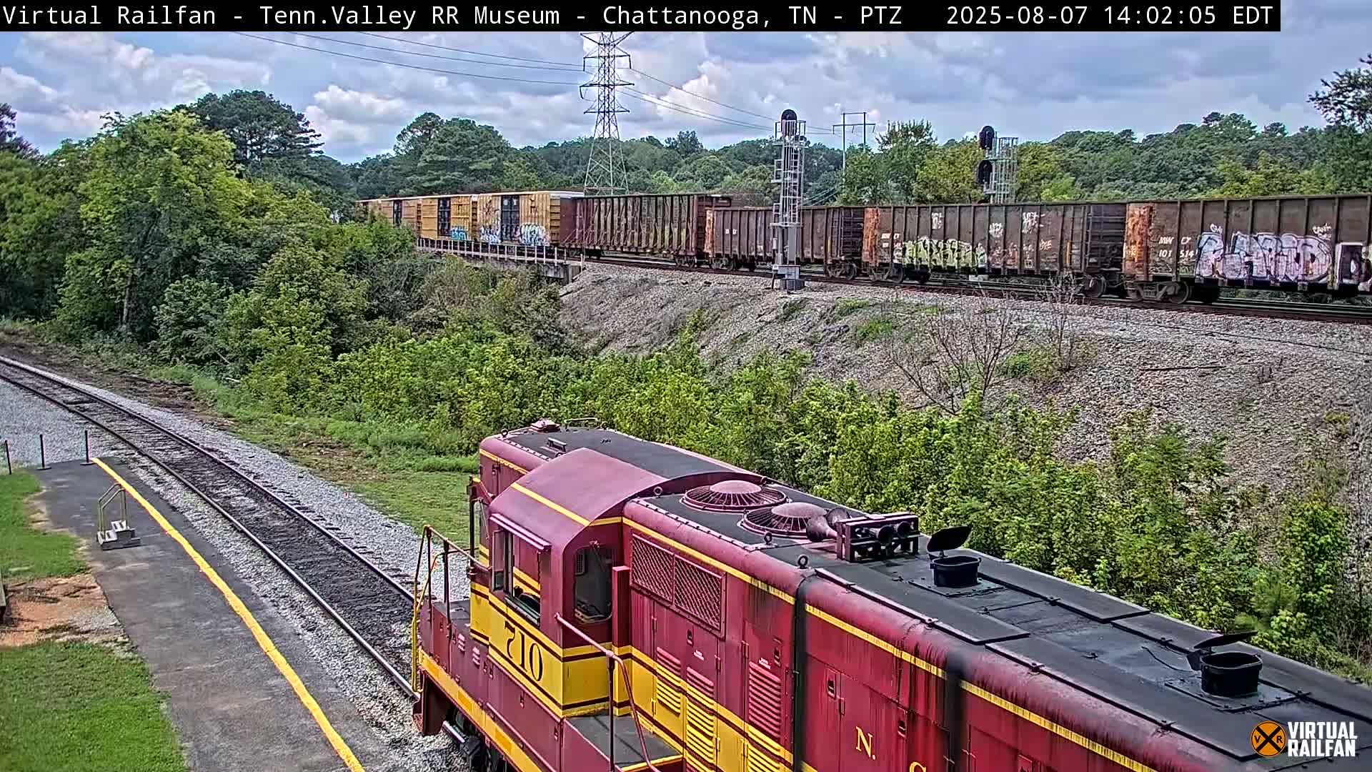 Chattanooga Railroad Crossing from Tennessee Railroad Museum Live Cam - Chattanooga, Hamilton, Tennessee, USA