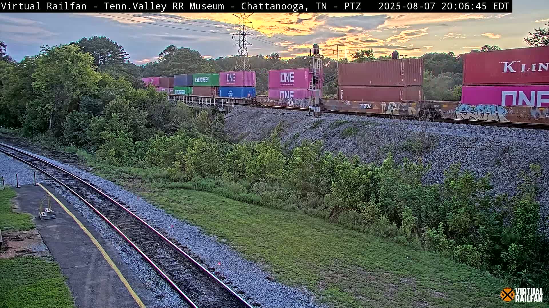 Chattanooga Railroad Crossing from Tennessee Railroad Museum Live Cam - Chattanooga, Hamilton, Tennessee, USA