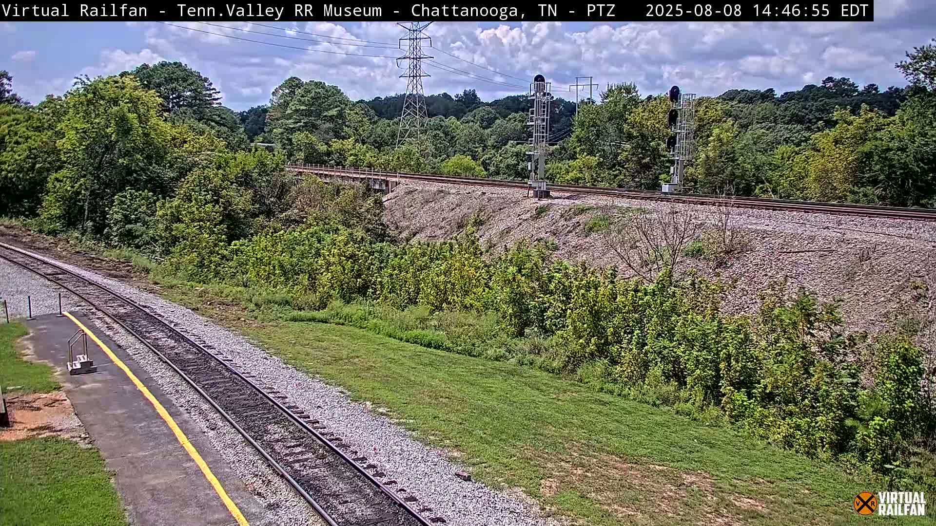 Chattanooga Railroad Crossing from Tennessee Railroad Museum Live Cam - Chattanooga, Hamilton, Tennessee, USA