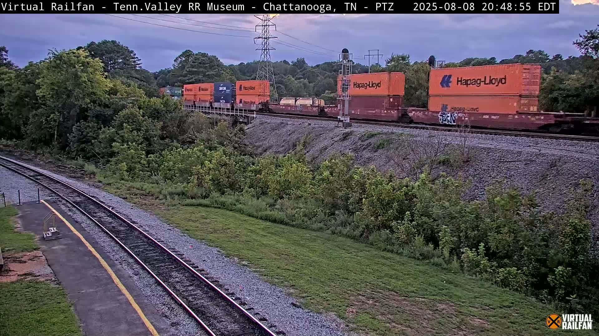 Chattanooga Railroad Crossing from Tennessee Railroad Museum Live Cam - Chattanooga, Hamilton, Tennessee, USA