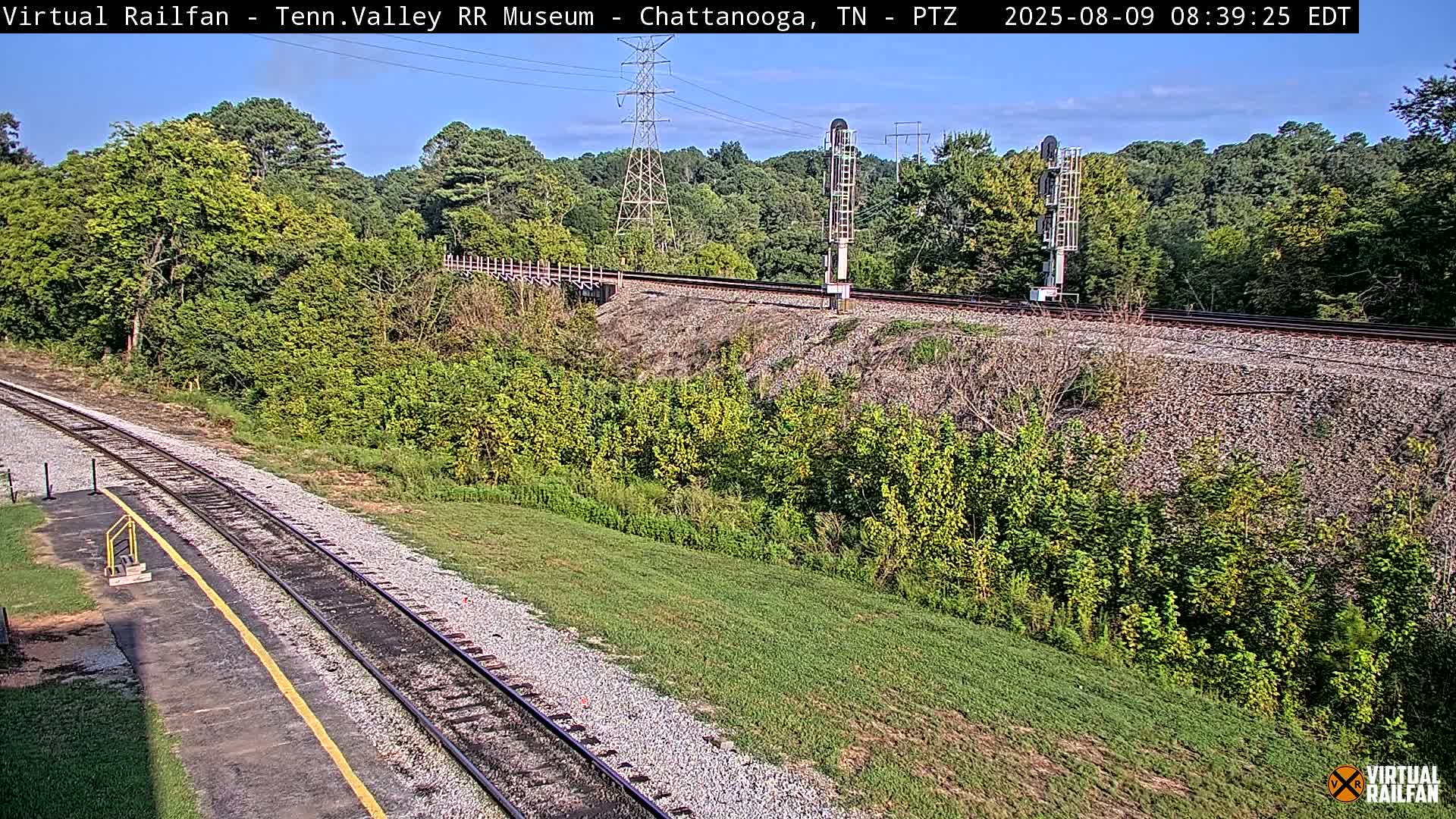 Chattanooga Railroad Crossing from Tennessee Railroad Museum Live Cam - Chattanooga, Hamilton, Tennessee, USA