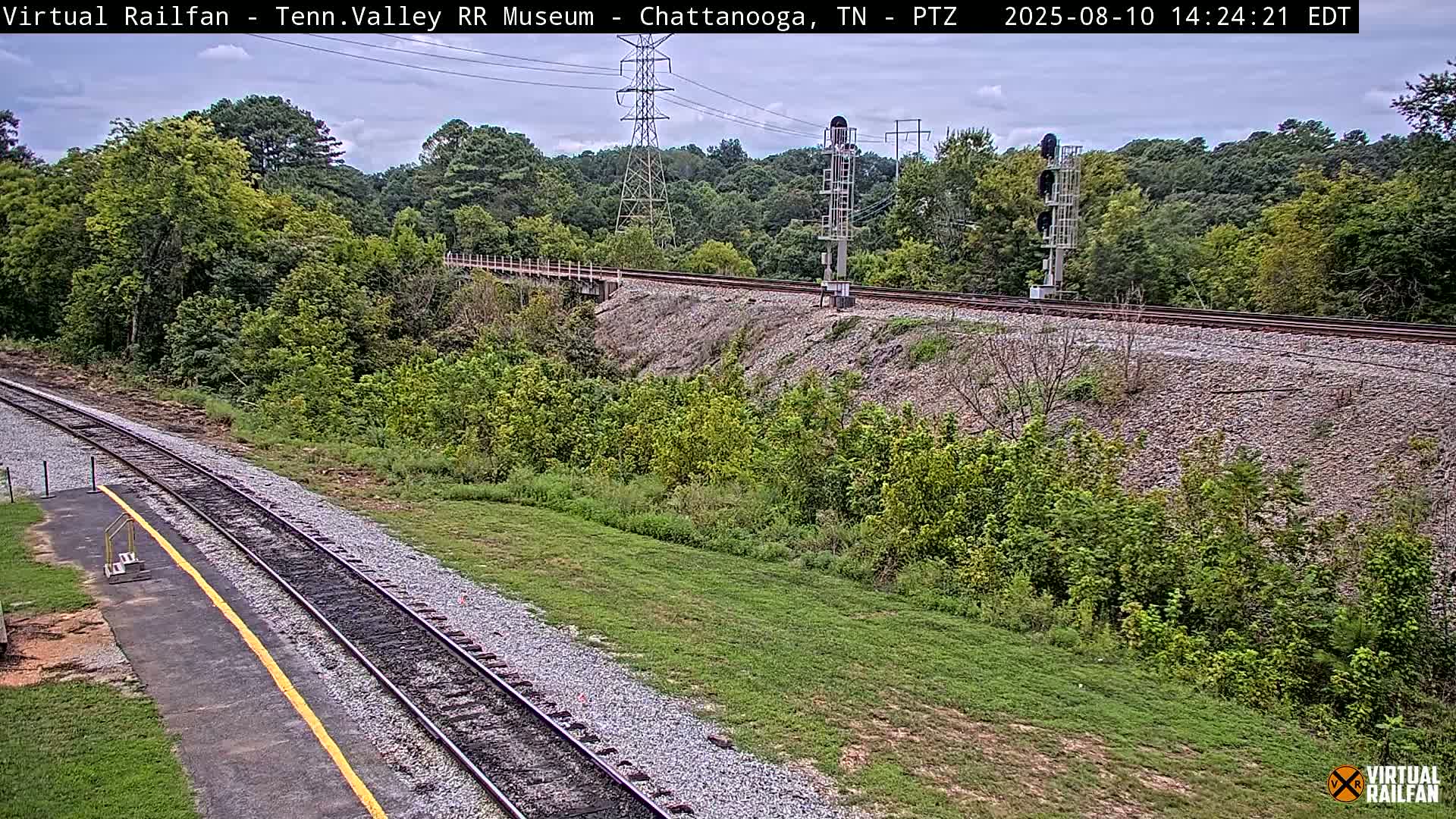 Chattanooga Railroad Crossing from Tennessee Railroad Museum Live Cam - Chattanooga, Hamilton, Tennessee, USA