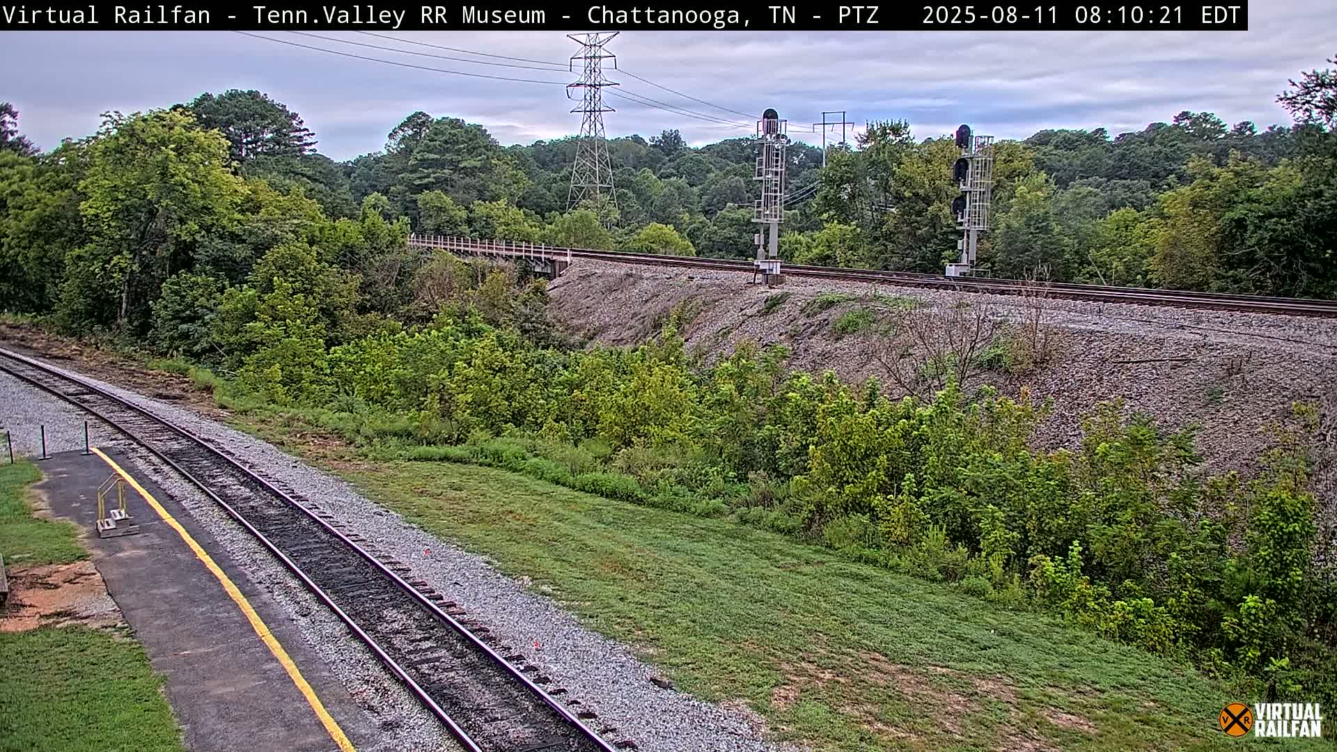 Chattanooga Railroad Crossing from Tennessee Railroad Museum Live Cam - Chattanooga, Hamilton, Tennessee, USA
