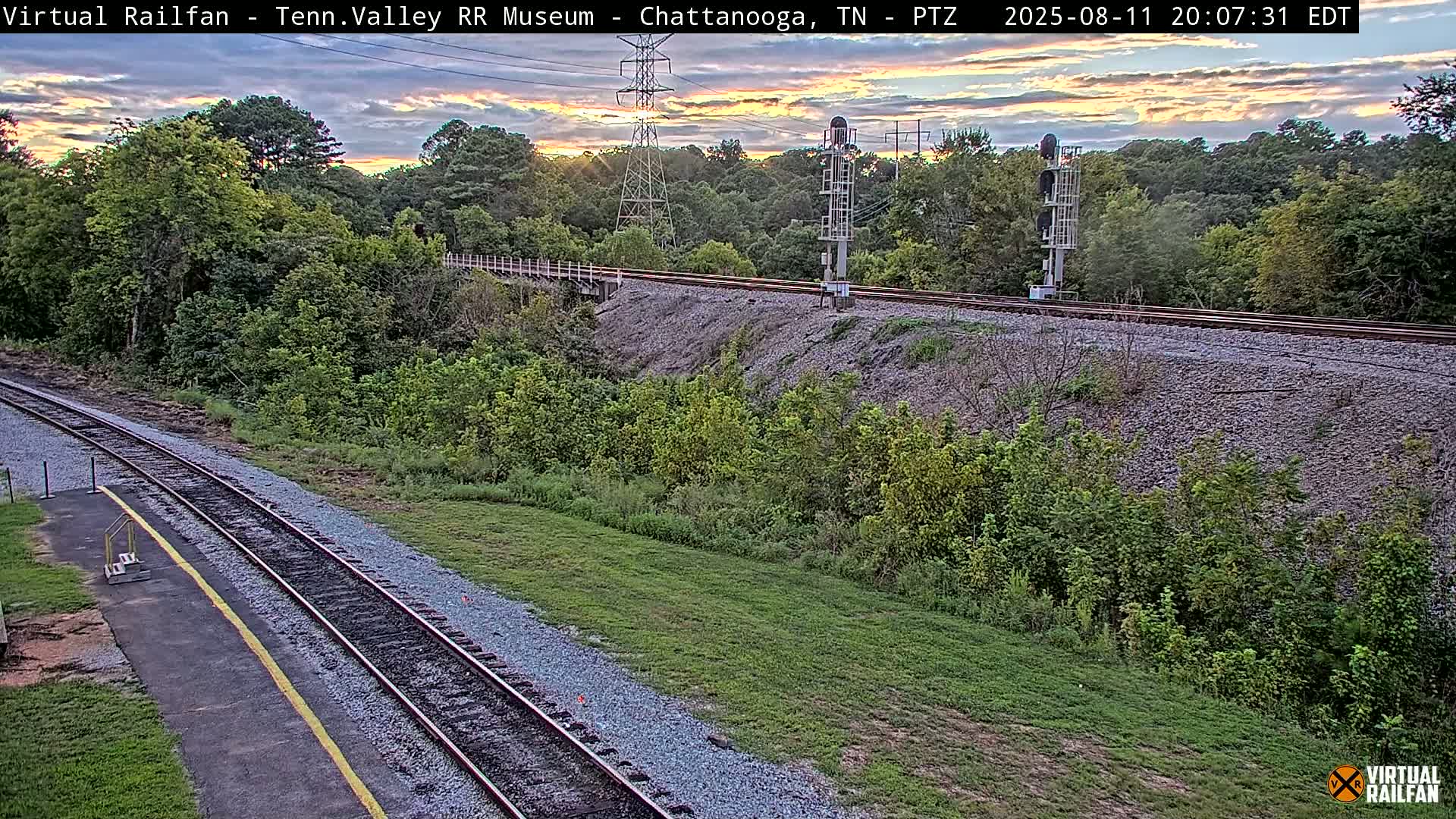 Chattanooga Railroad Crossing from Tennessee Railroad Museum Live Cam - Chattanooga, Hamilton, Tennessee, USA