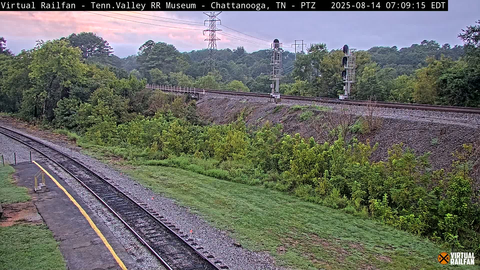 Chattanooga Railroad Crossing from Tennessee Railroad Museum Live Cam - Chattanooga, Hamilton, Tennessee, USA