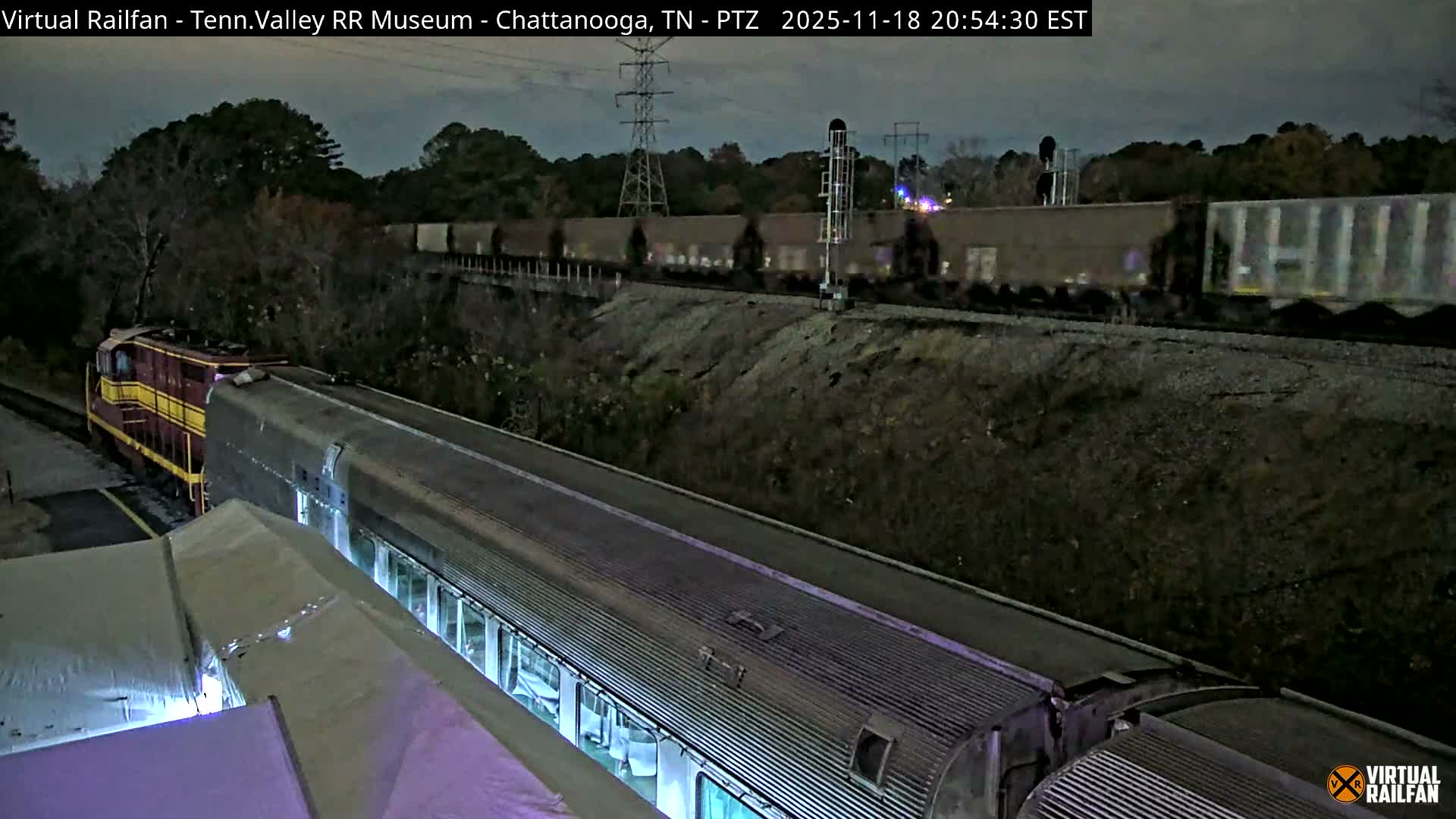 Chattanooga Railroad Crossing from Tennessee Railroad Museum Live Cam - Chattanooga, Hamilton, Tennessee, USA