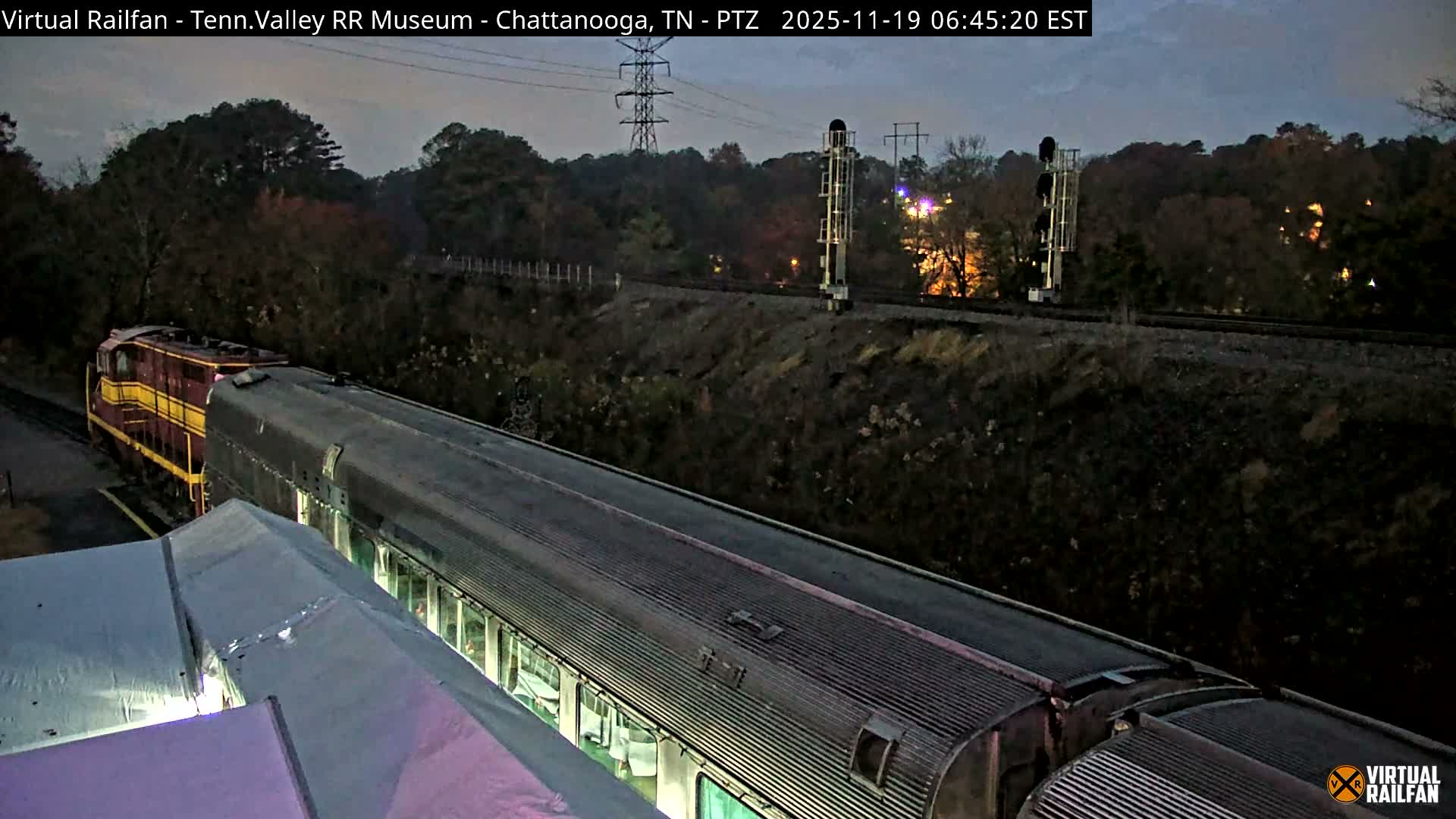 Chattanooga Railroad Crossing from Tennessee Railroad Museum Live Cam - Chattanooga, Hamilton, Tennessee, USA