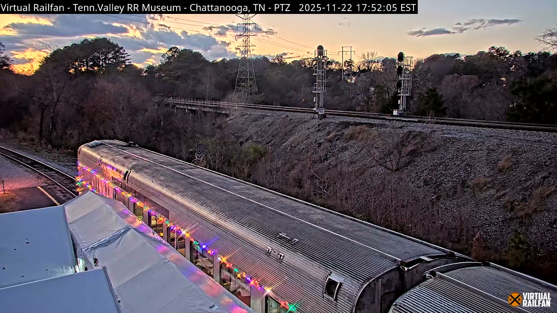 Chattanooga Railroad Crossing from Tennessee Railroad Museum Live Cam - Chattanooga, Hamilton, Tennessee, USA