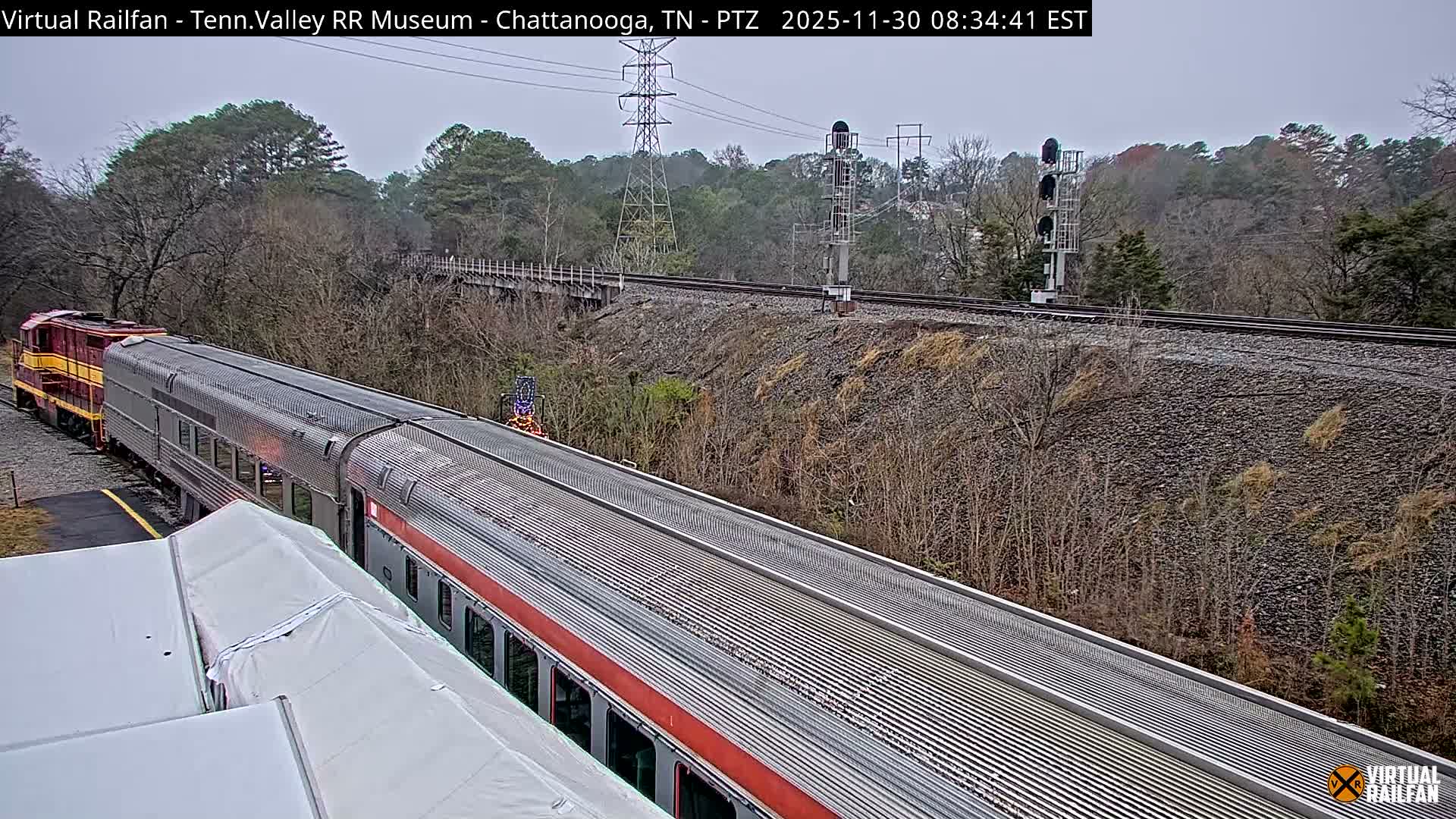 Chattanooga Railroad Crossing from Tennessee Railroad Museum Live Cam - Chattanooga, Hamilton, Tennessee, USA