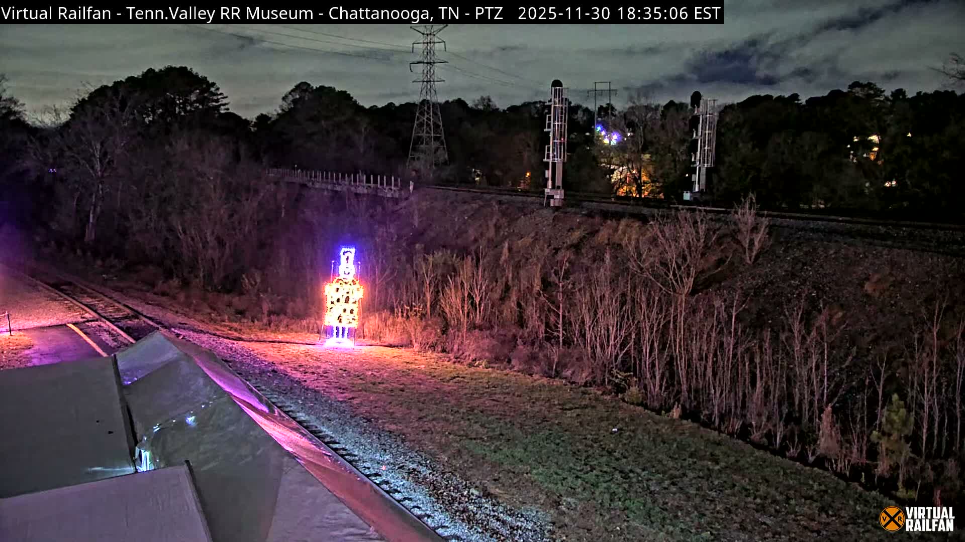 Chattanooga Railroad Crossing from Tennessee Railroad Museum Live Cam - Chattanooga, Hamilton, Tennessee, USA
