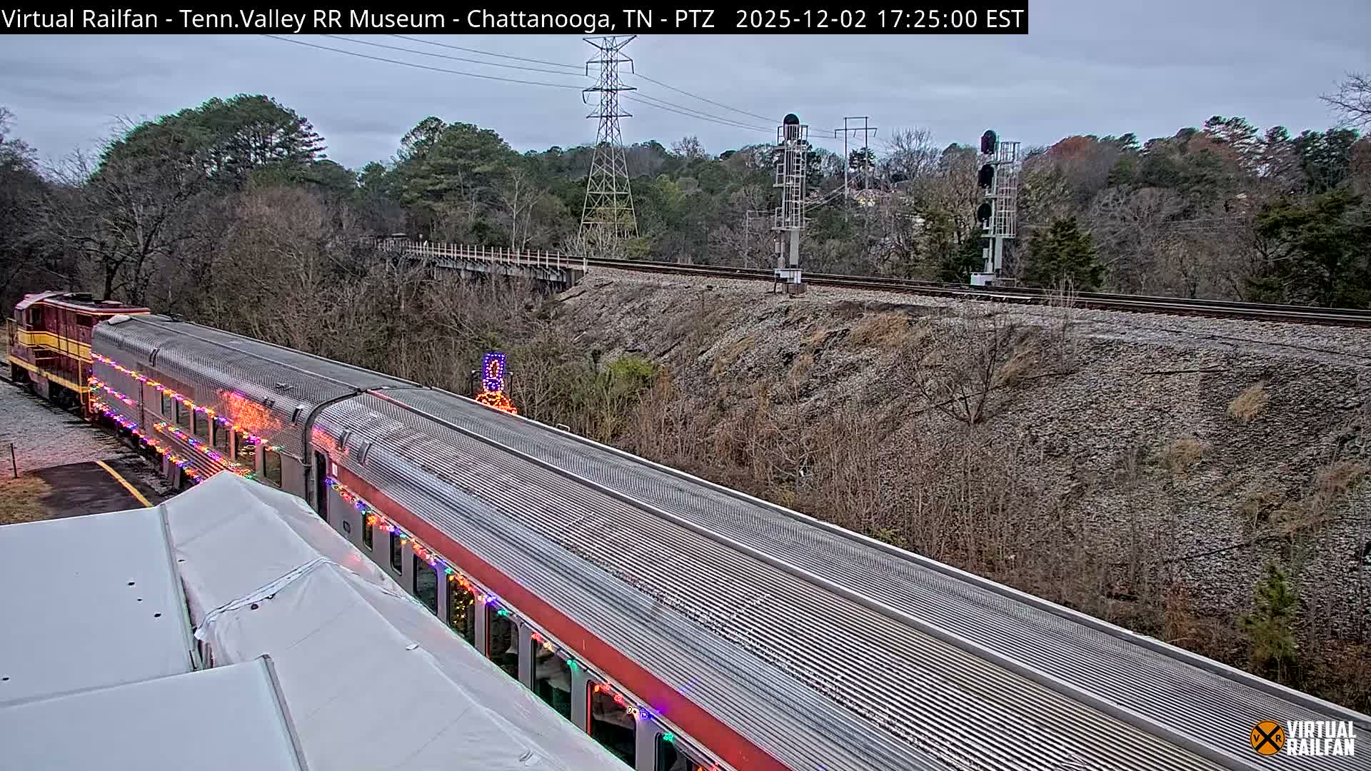 Chattanooga Railroad Crossing from Tennessee Railroad Museum Live Cam - Chattanooga, Hamilton, Tennessee, USA