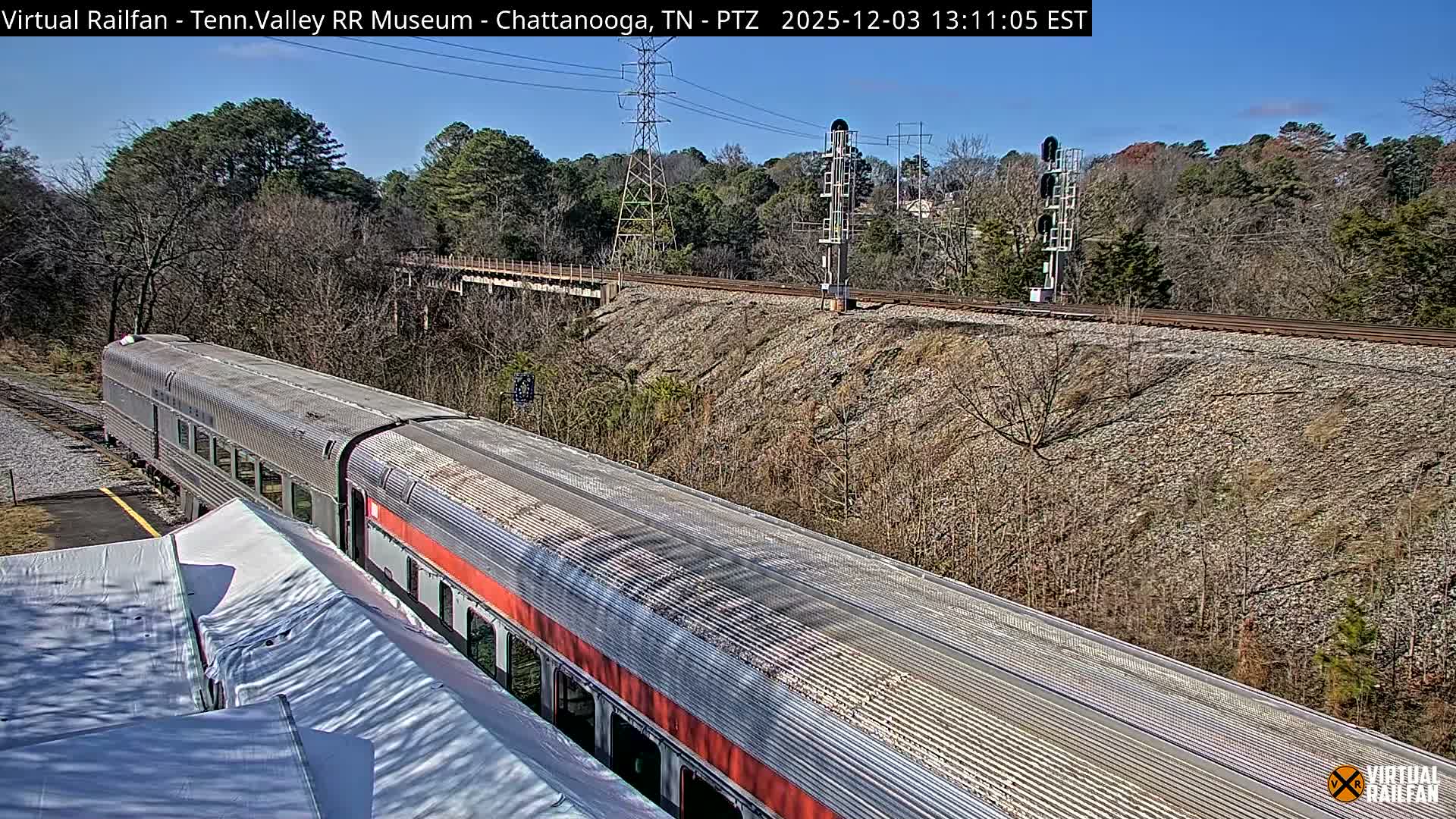 Chattanooga Railroad Crossing from Tennessee Railroad Museum Live Cam - Chattanooga, Hamilton, Tennessee, USA
