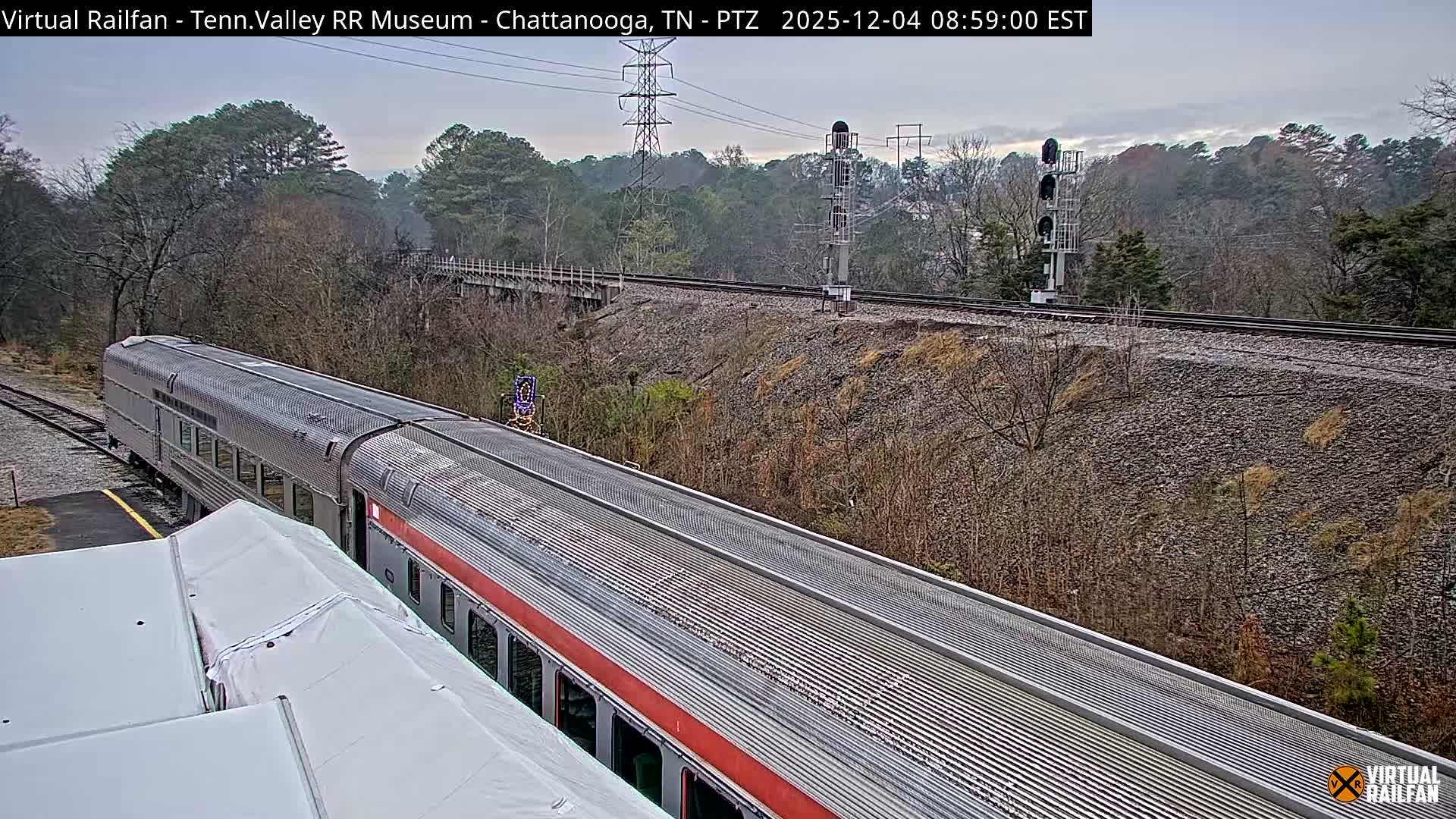 Chattanooga Railroad Crossing from Tennessee Railroad Museum Live Cam - Chattanooga, Hamilton, Tennessee, USA