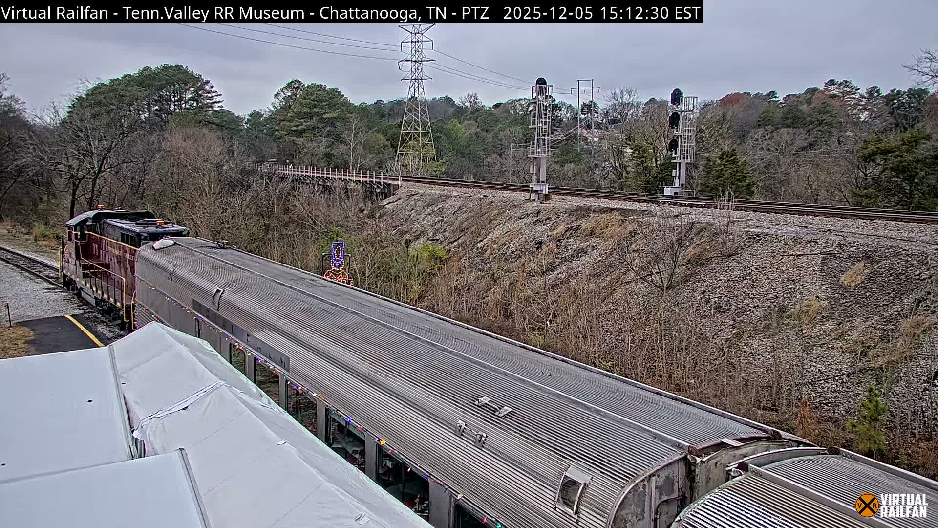 Chattanooga Railroad Crossing from Tennessee Railroad Museum Live Cam - Chattanooga, Hamilton, Tennessee, USA