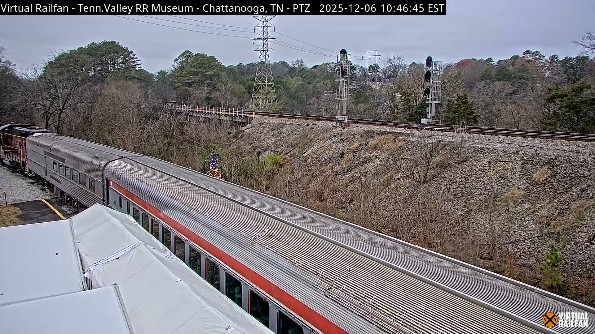 Chattanooga Railroad Crossing from Tennessee Railroad Museum Live Cam - Chattanooga, Hamilton, Tennessee, USA