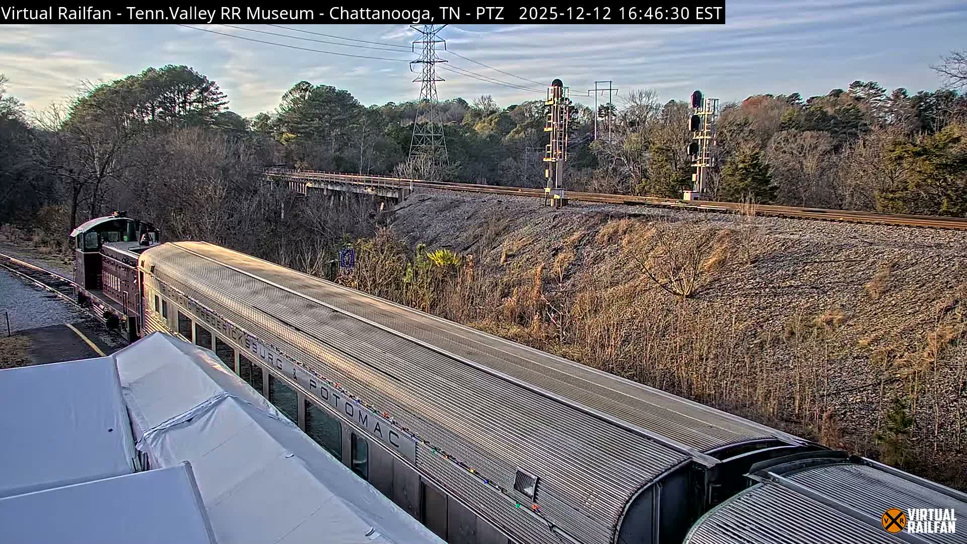 Chattanooga Railroad Crossing from Tennessee Railroad Museum Live Cam - Chattanooga, Hamilton, Tennessee, USA