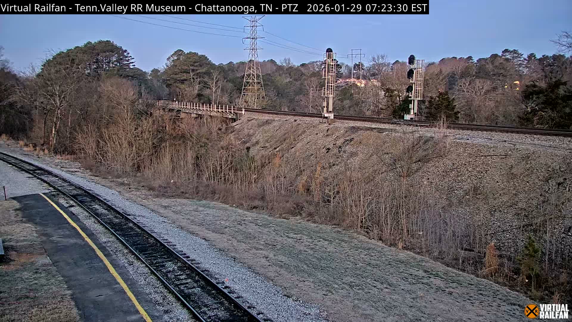Chattanooga Railroad Crossing from Tennessee Railroad Museum Live Cam - Chattanooga, Hamilton, Tennessee, USA