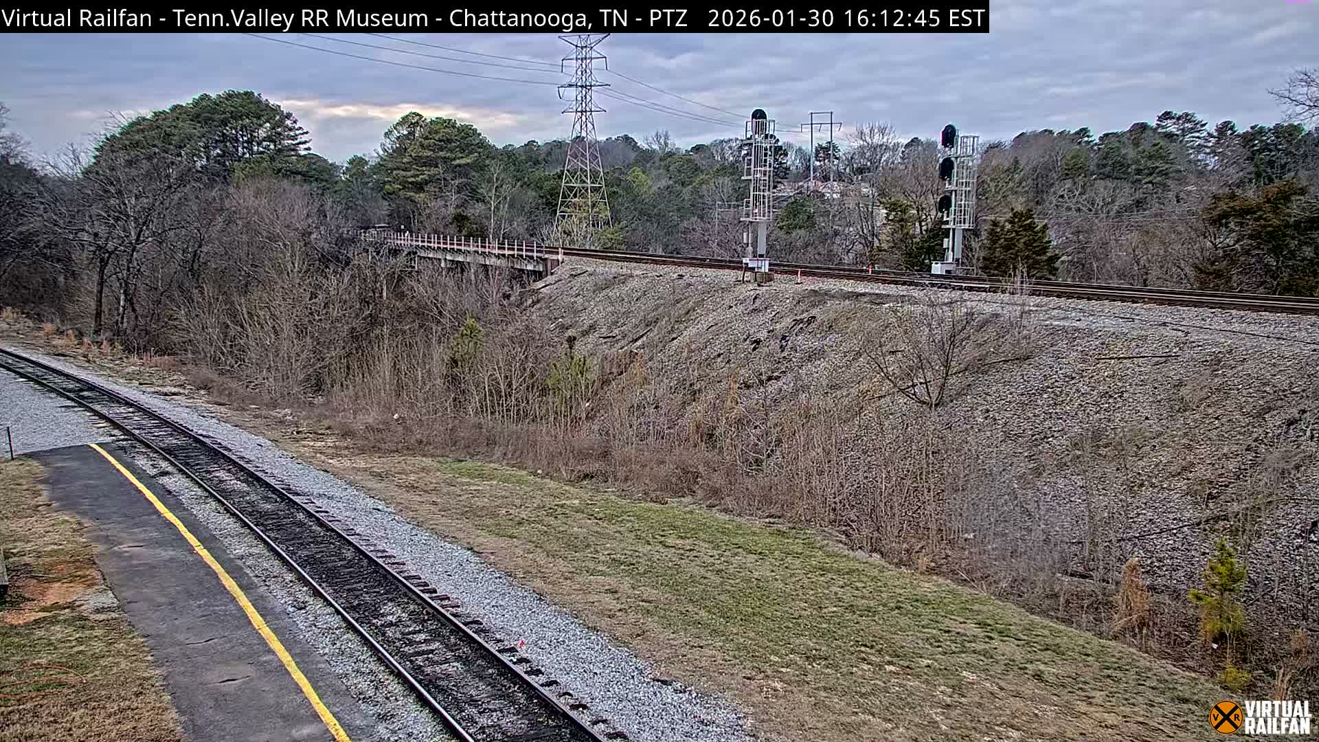 Chattanooga Railroad Crossing from Tennessee Railroad Museum Live Cam - Chattanooga, Hamilton, Tennessee, USA