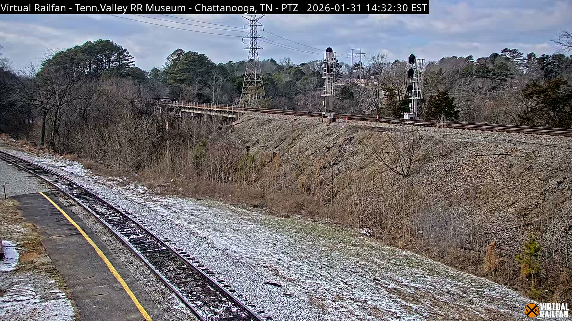Chattanooga Railroad Crossing from Tennessee Railroad Museum Live Cam - Chattanooga, Hamilton, Tennessee, USA