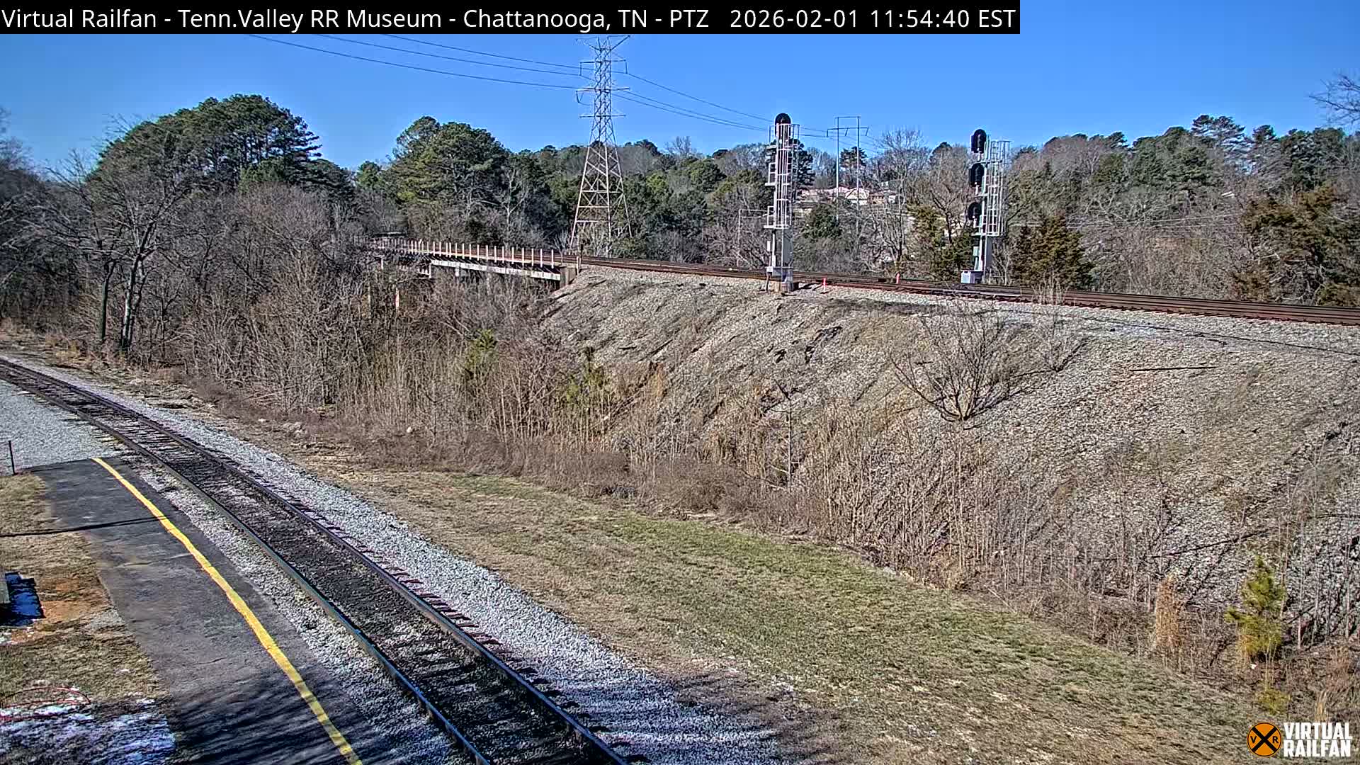 Chattanooga Railroad Crossing from Tennessee Railroad Museum Live Cam - Chattanooga, Hamilton, Tennessee, USA