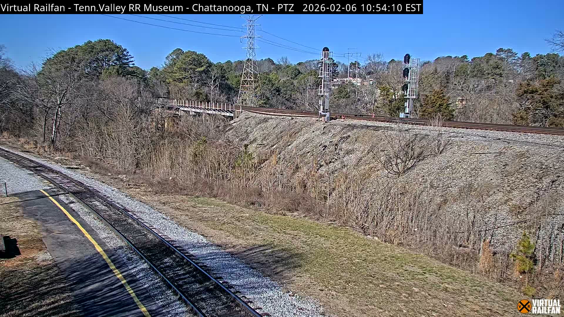 Chattanooga Railroad Crossing from Tennessee Railroad Museum Live Cam - Chattanooga, Hamilton, Tennessee, USA