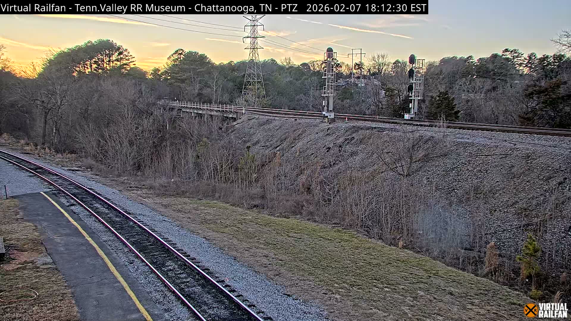 Chattanooga Railroad Crossing from Tennessee Railroad Museum Live Cam - Chattanooga, Hamilton, Tennessee, USA