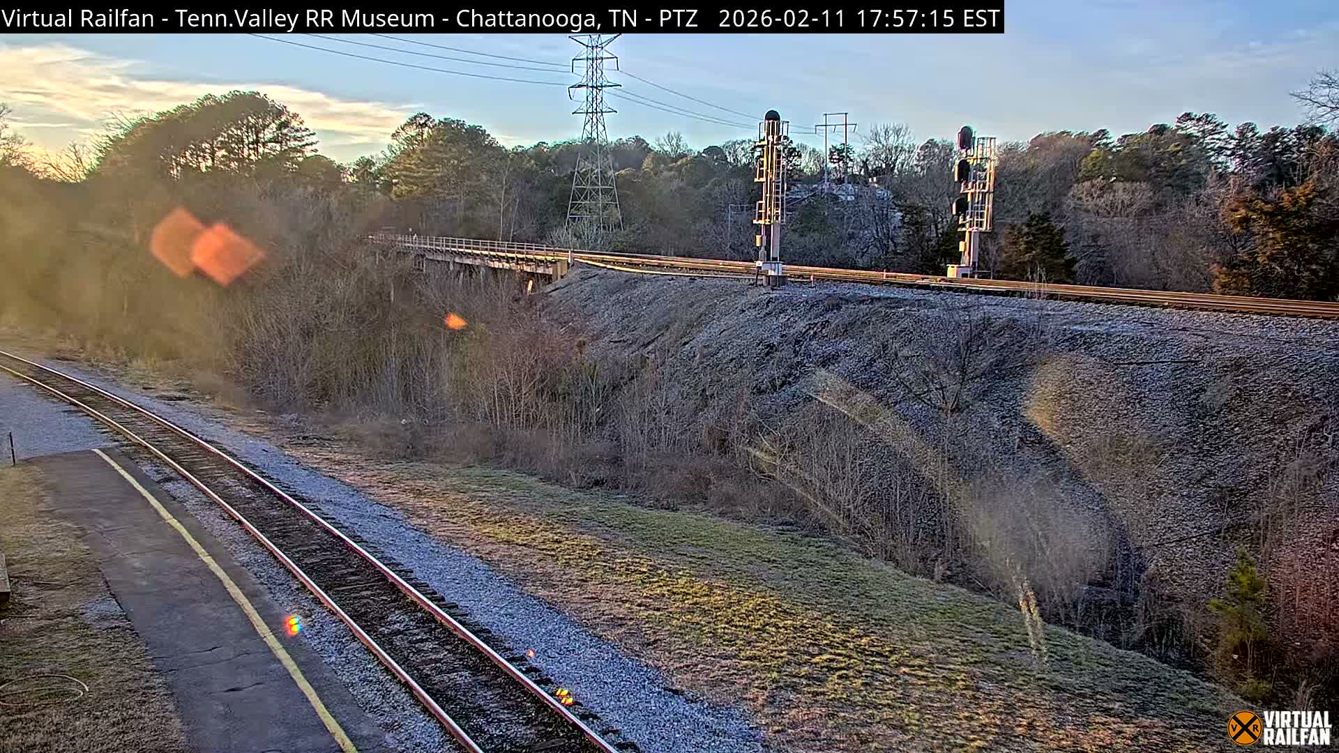 Chattanooga Railroad Crossing from Tennessee Railroad Museum Live Cam - Chattanooga, Hamilton, Tennessee, USA