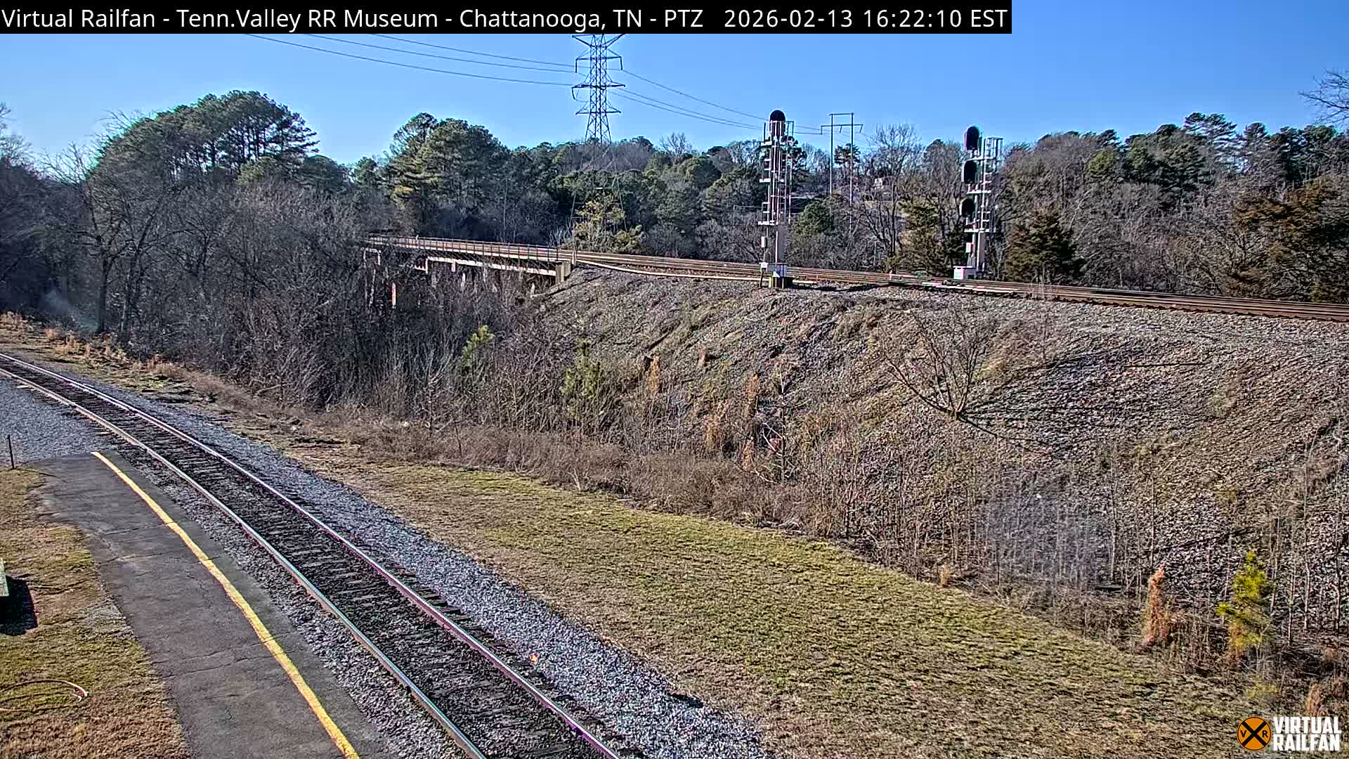 Chattanooga Railroad Crossing from Tennessee Railroad Museum Live Cam - Chattanooga, Hamilton, Tennessee, USA