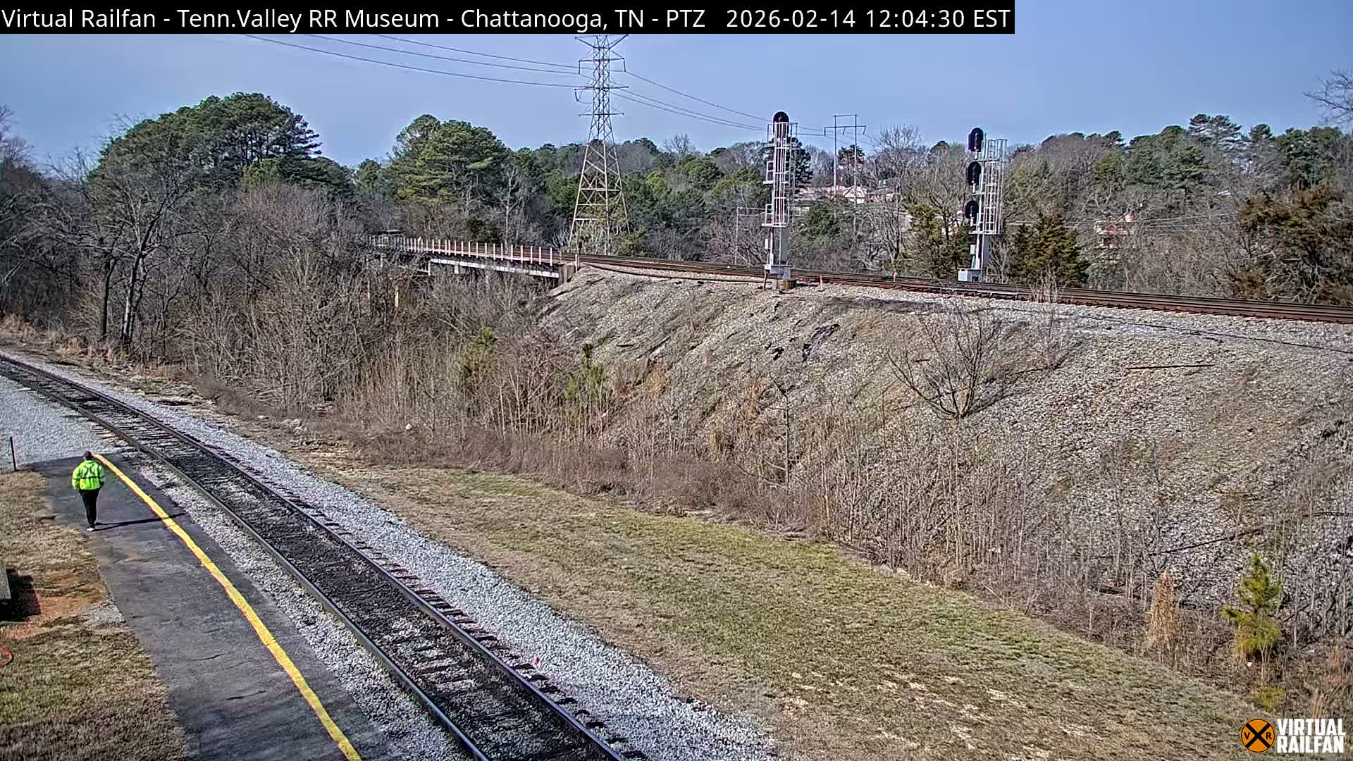 Chattanooga Railroad Crossing from Tennessee Railroad Museum Live Cam - Chattanooga, Hamilton, Tennessee, USA