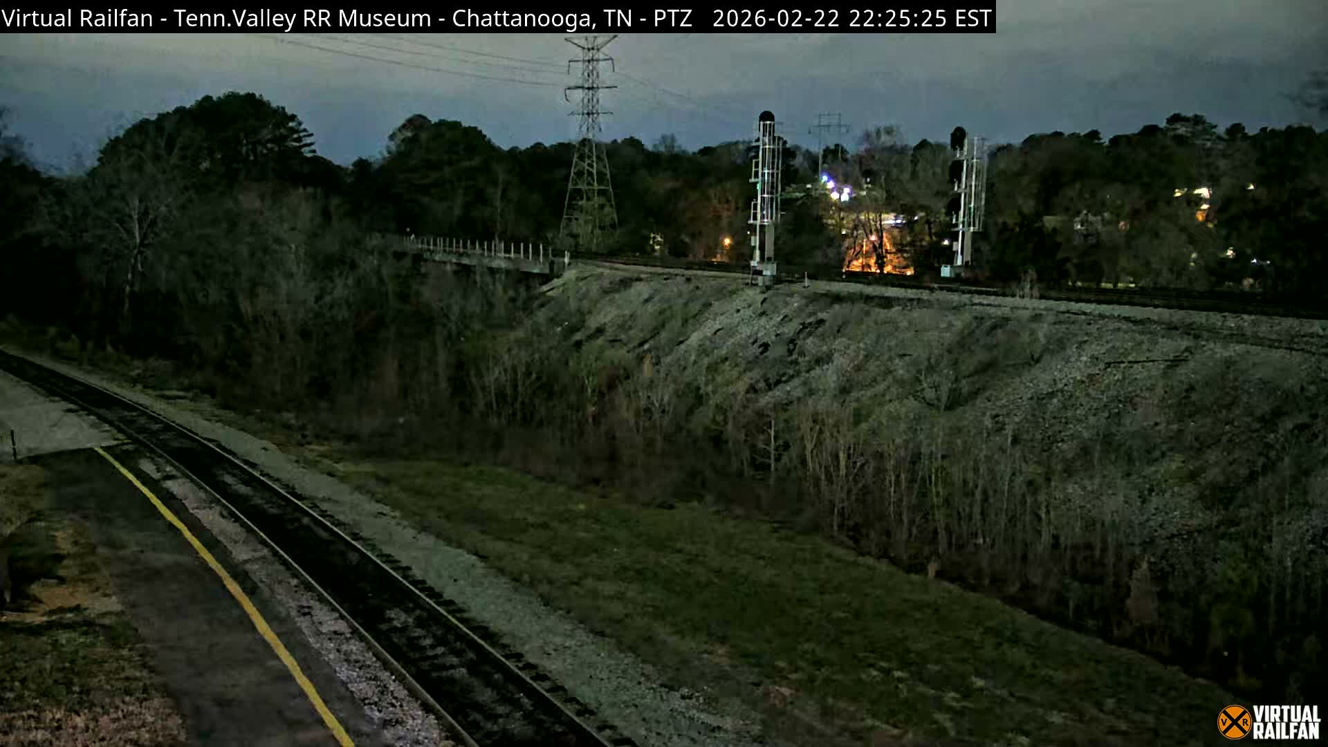 Chattanooga Railroad Crossing from Tennessee Railroad Museum Live Cam - Chattanooga, Hamilton, Tennessee, USA