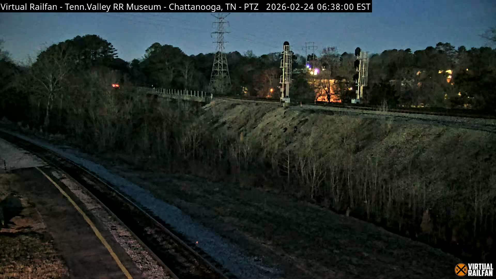 Chattanooga Railroad Crossing from Tennessee Railroad Museum Live Cam - Chattanooga, Hamilton, Tennessee, USA