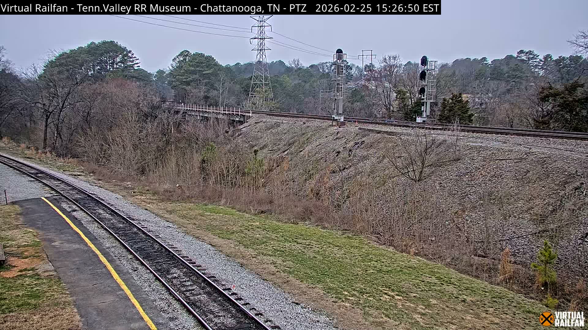 Chattanooga Railroad Crossing from Tennessee Railroad Museum Live Cam - Chattanooga, Hamilton, Tennessee, USA