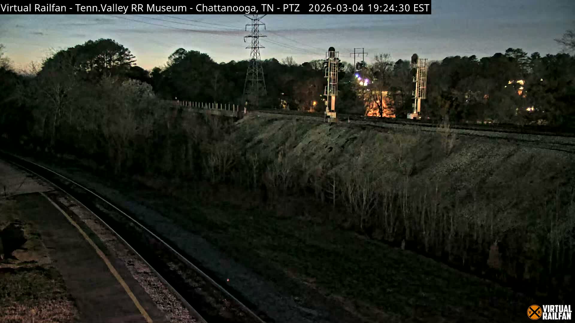 Chattanooga Railroad Crossing from Tennessee Railroad Museum Live Cam - Chattanooga, Hamilton, Tennessee, USA