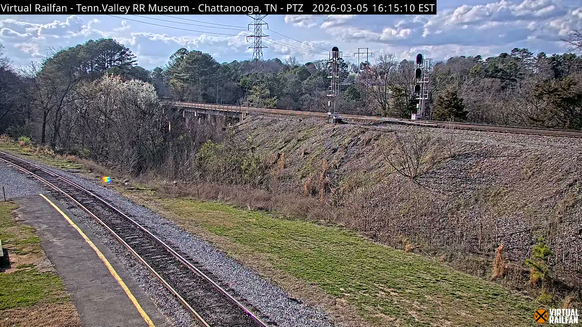 Chattanooga Railroad Crossing from Tennessee Railroad Museum Live Cam - Chattanooga, Hamilton, Tennessee, USA
