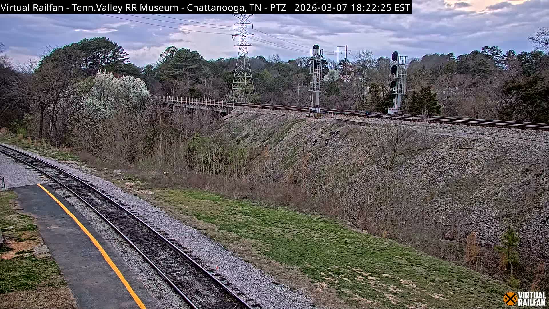 Chattanooga Railroad Crossing from Tennessee Railroad Museum Live Cam - Chattanooga, Hamilton, Tennessee, USA