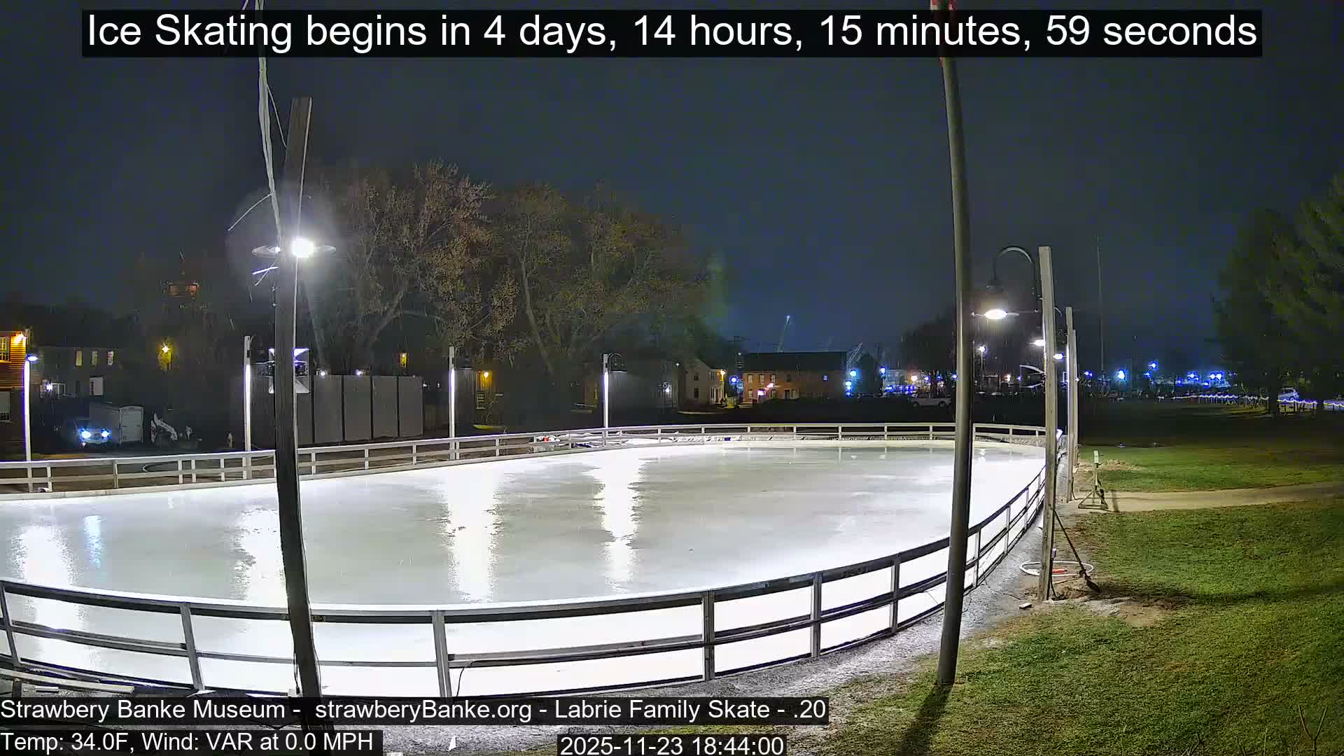 Fire Pit Porsmouth Ice Skating Live Cam -  New Hampshire, USA