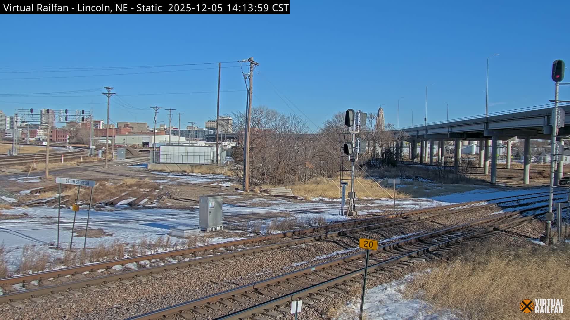 Lincoln Railroad Junction Live Cam - Lincoln, Lancaster,Nebraska, USA 