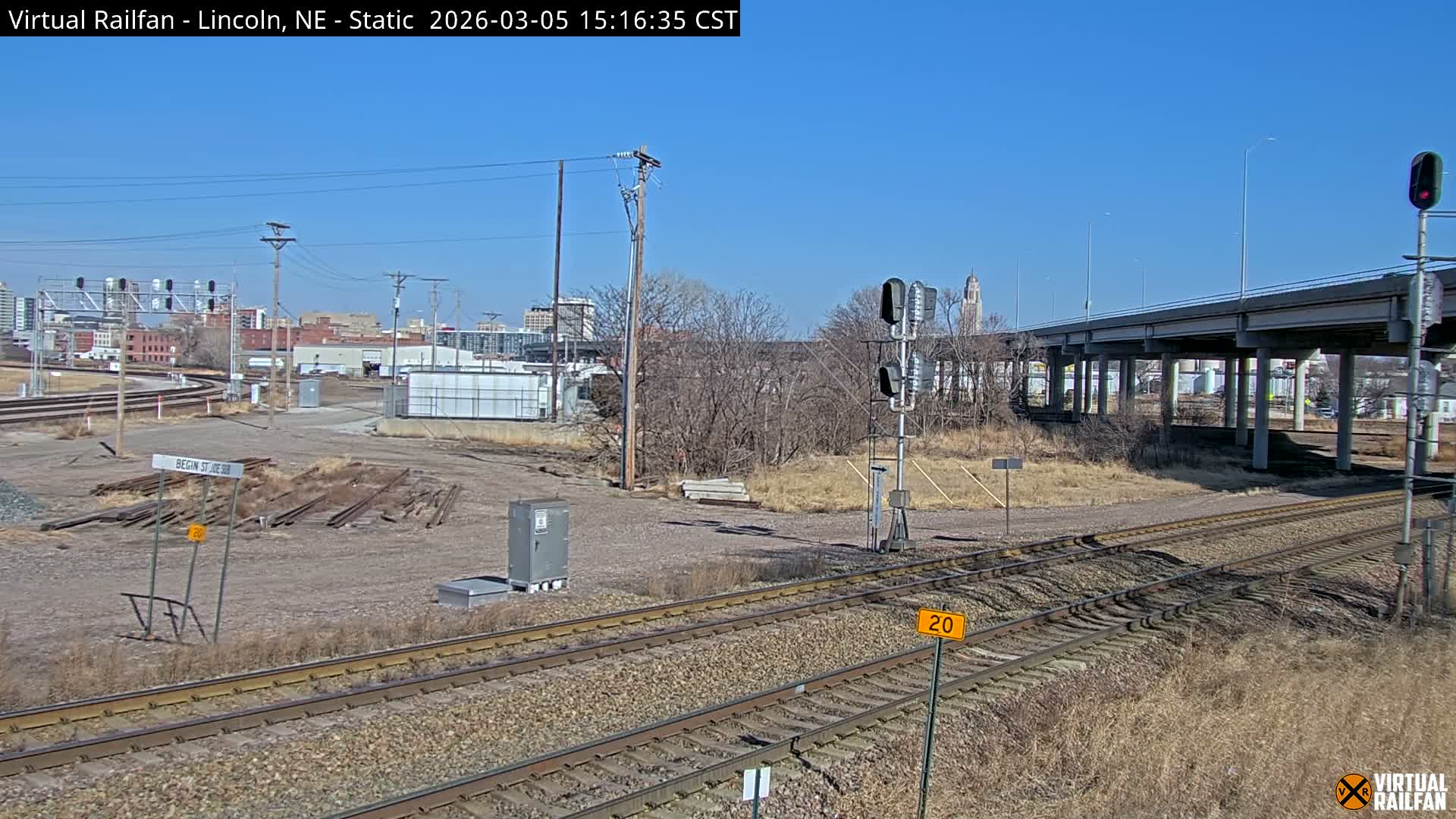Lincoln Railroad Junction Live Cam - Lincoln, Lancaster,Nebraska, USA 