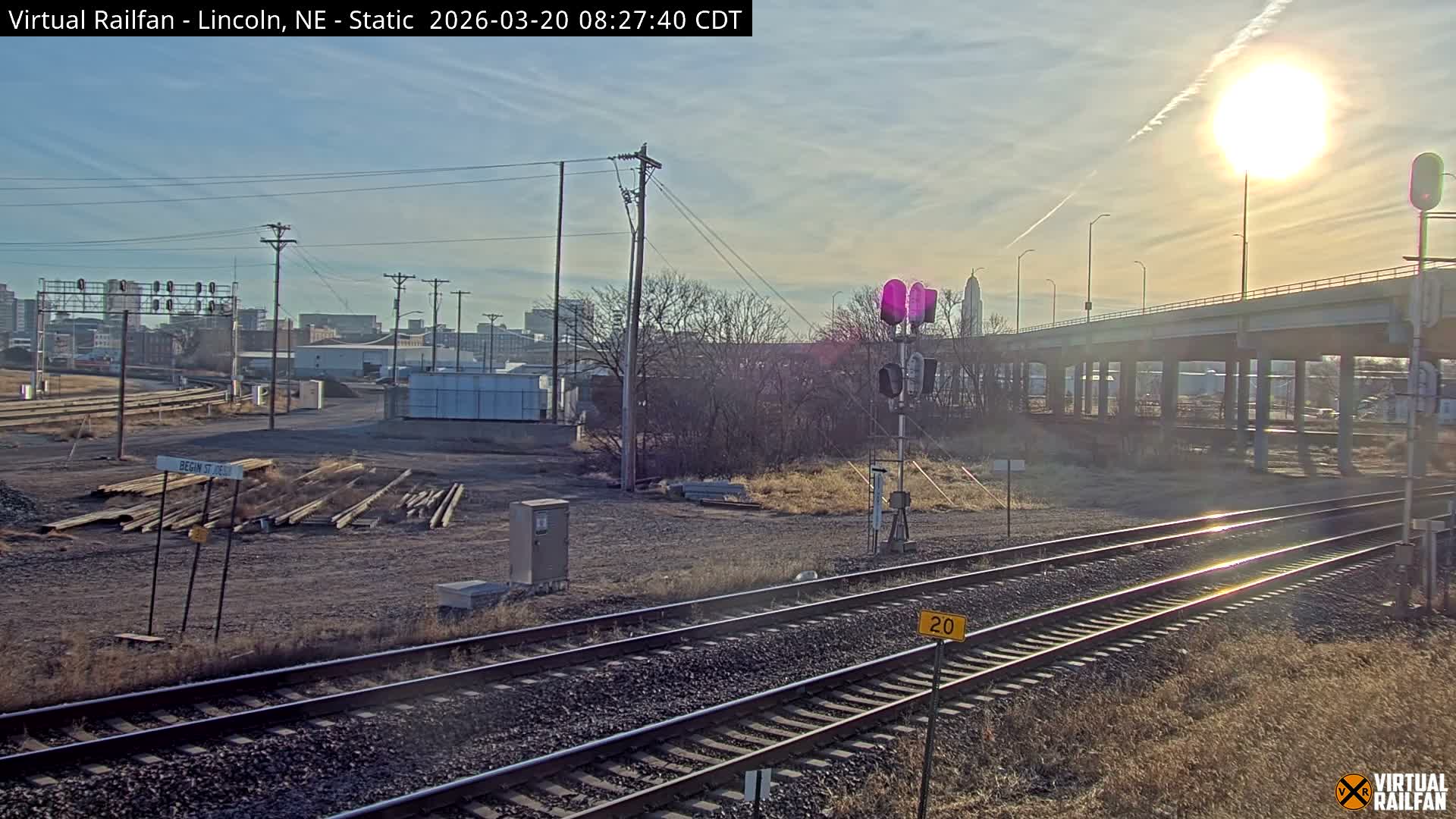 Lincoln Railroad Junction Live Cam - Lincoln, Lancaster,Nebraska, USA 