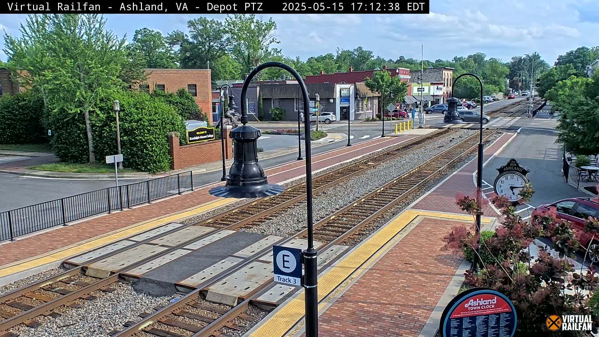 Ashland  Railroad Crossing  Live Cam -  Ashland, Hanover, Virginia, USA 