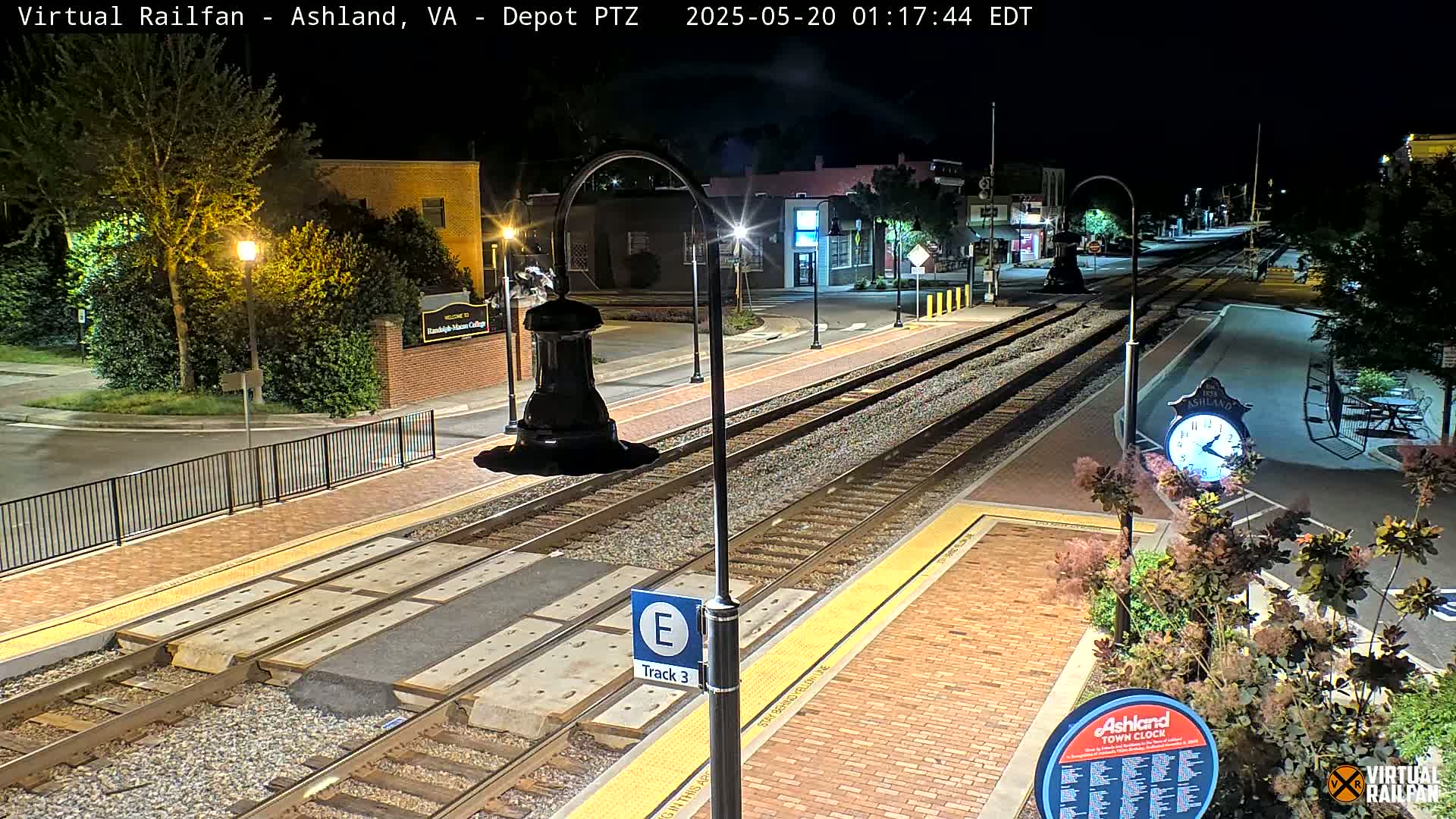 Ashland  Railroad Crossing  Live Cam -  Ashland, Hanover, Virginia, USA 