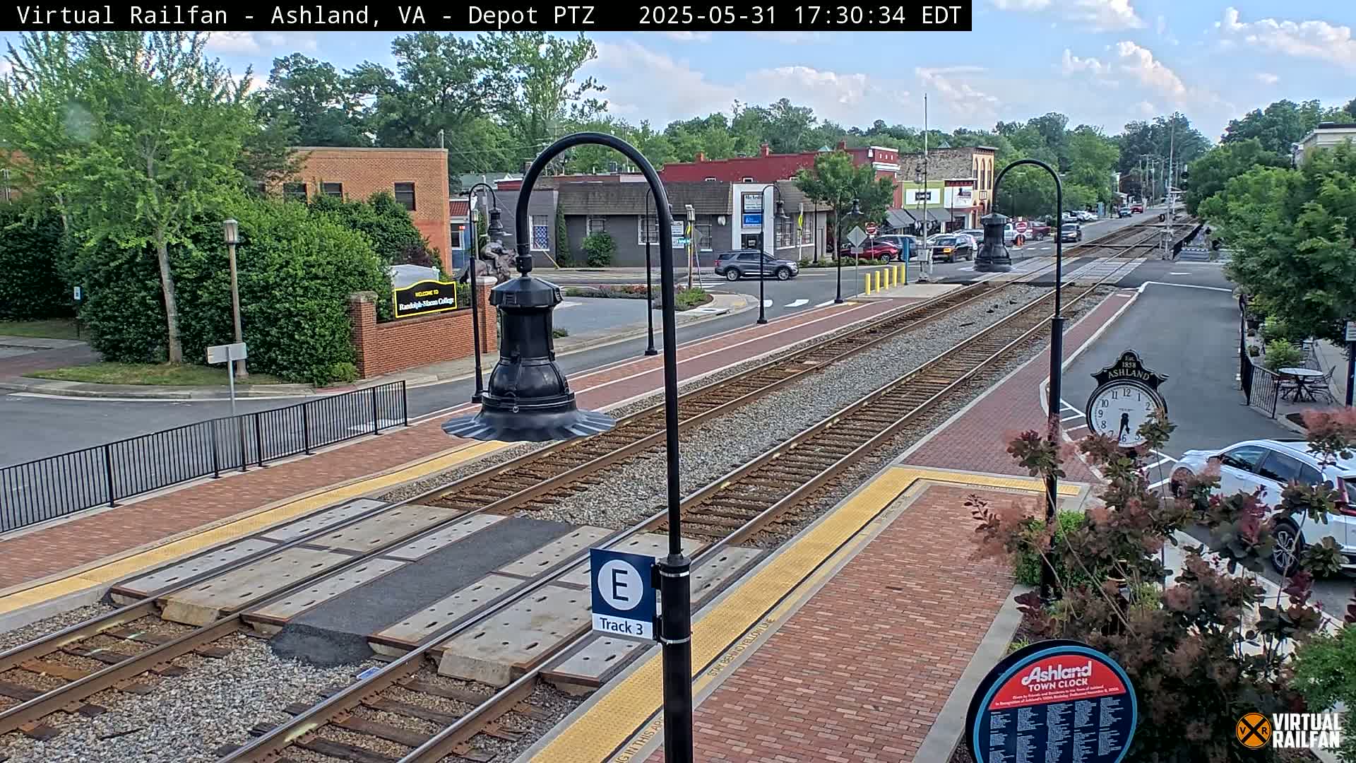 Ashland  Railroad Crossing  Live Cam -  Ashland, Hanover, Virginia, USA 