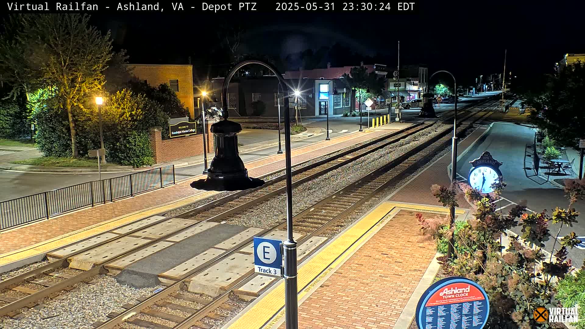 Ashland  Railroad Crossing  Live Cam -  Ashland, Hanover, Virginia, USA 